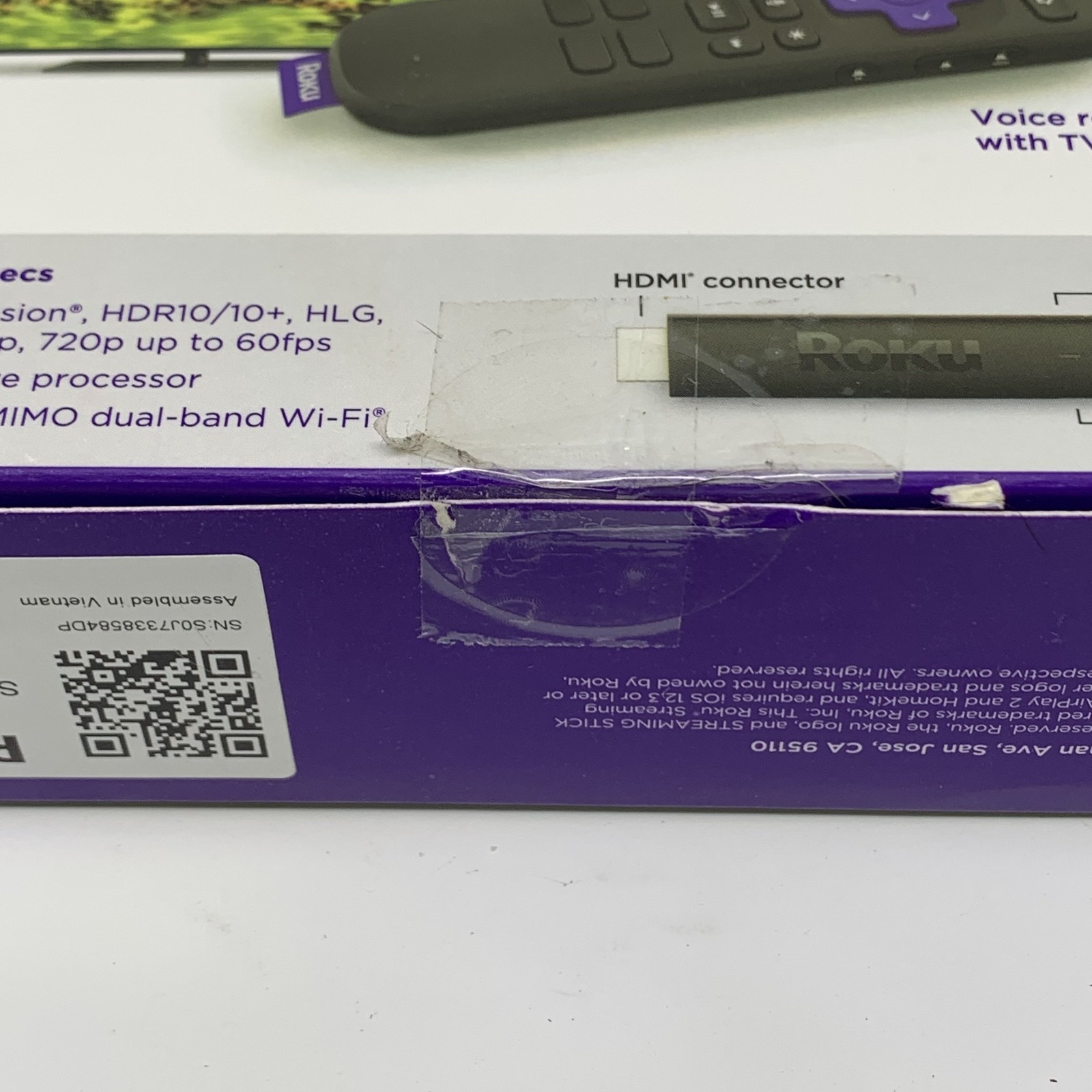 Roku Streaming Stick 4K/HDR/Dolby Vision Streaming Device Roku Voice Remote