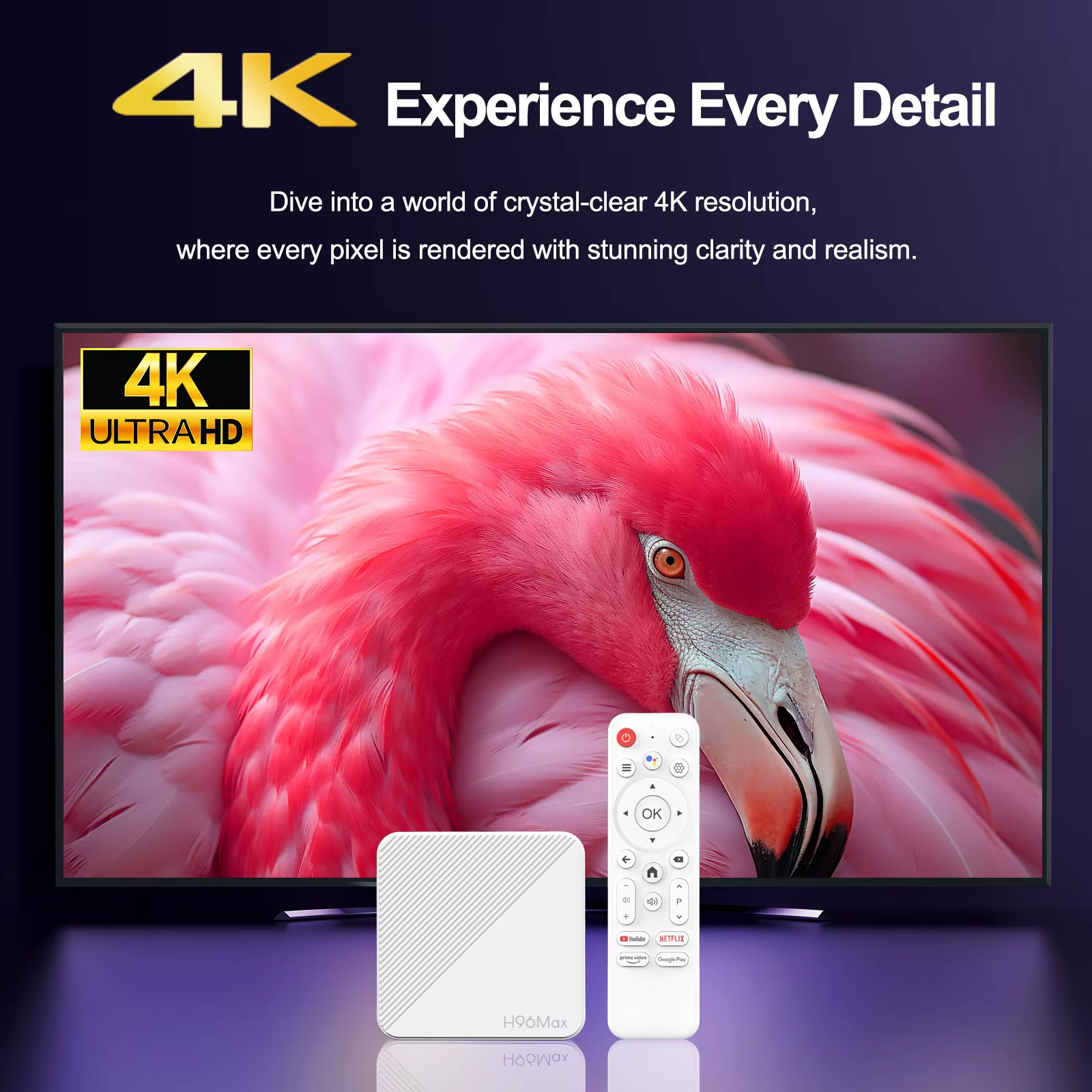 H96 MAX H313 Smart TV Box Android 14 Quad Core ARM Cortex A53 Wifi6 4K Google Vo