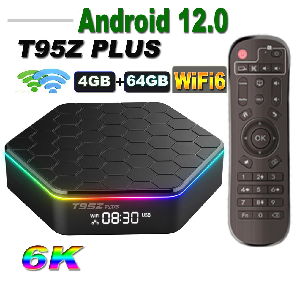 Upgraded 2024 T95Z Plus Smart Android 12 TV Box Quad Core 4K HD Stream Player