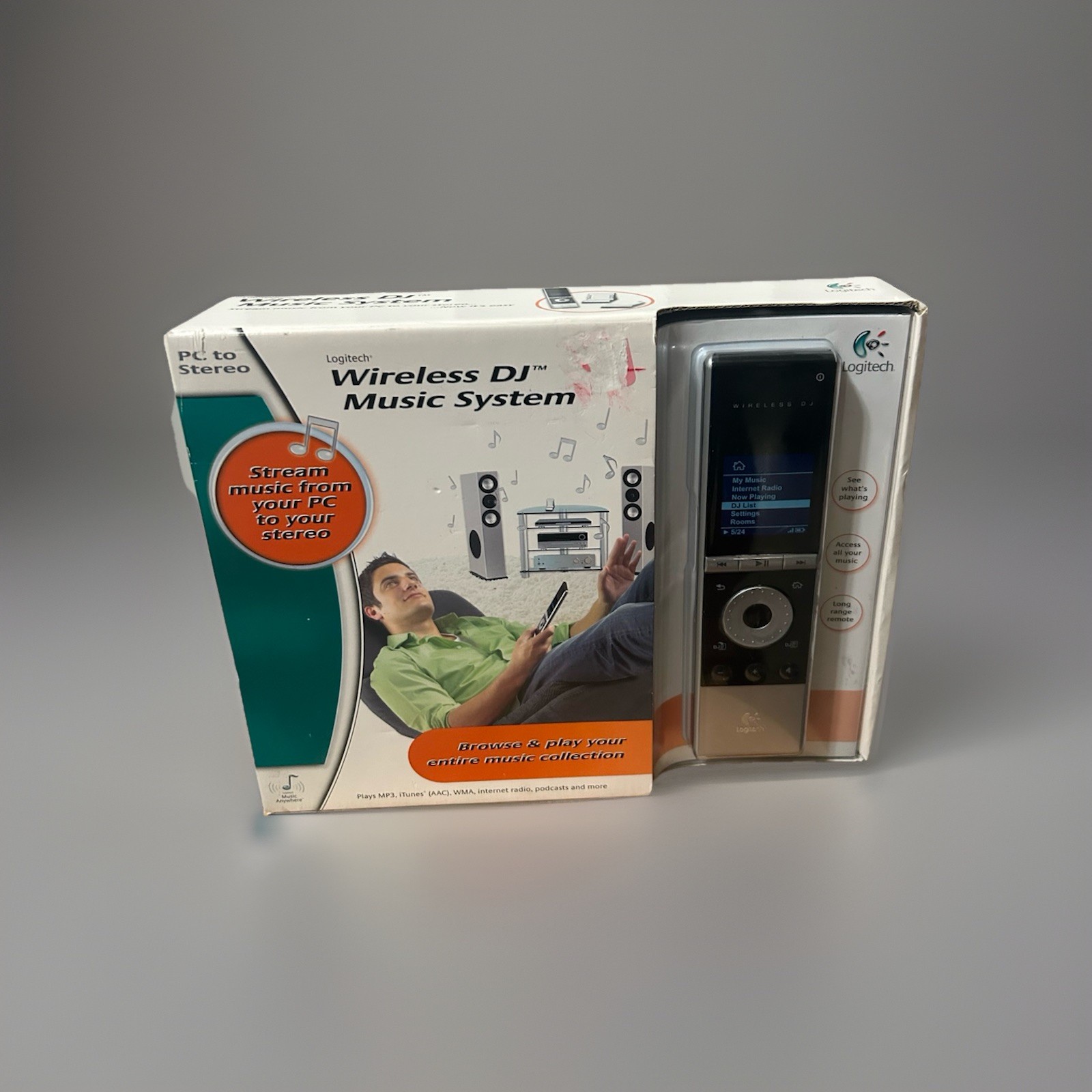 Logitech Wireless DJ Music System PC to Stereo 966194-0403 New In Box Old Stock