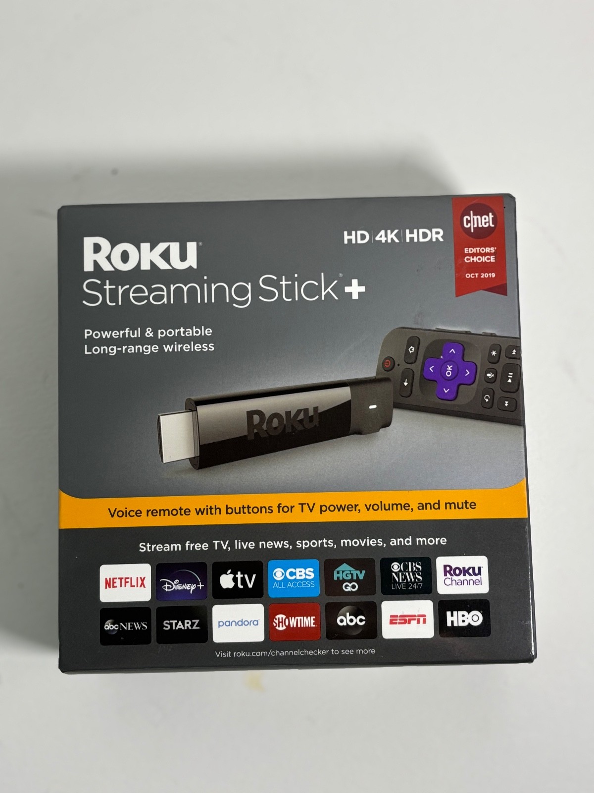 Roku Streaming Stick Plus 3810R -4K Streaming Media Player with VOICE REMOTE New
