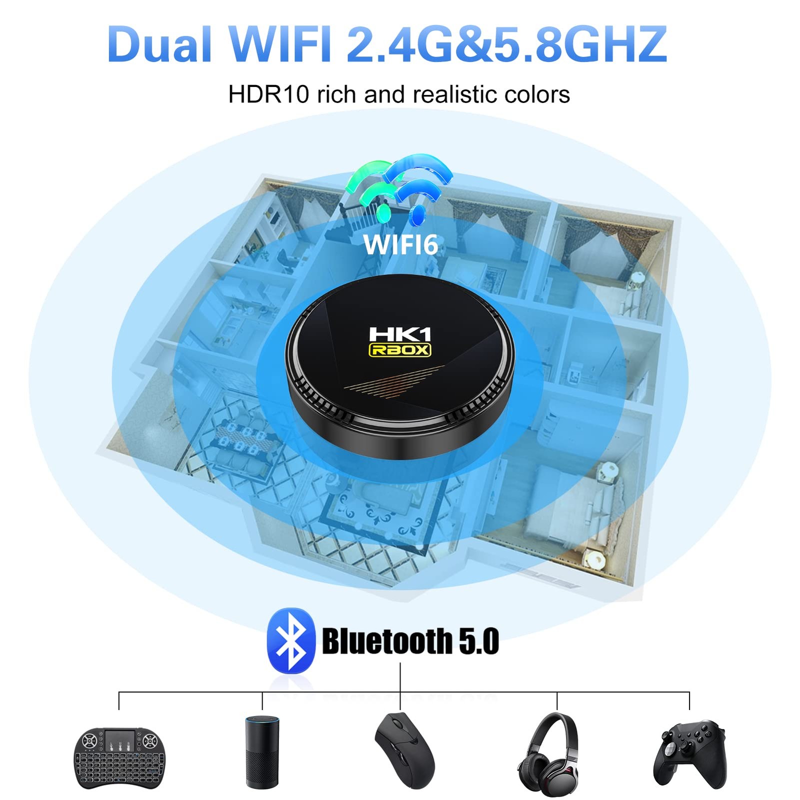 HK1 Android TV Box 2026, Android 12.0 TV Box with 8K Decoding 4GB RAM 32GB RO…