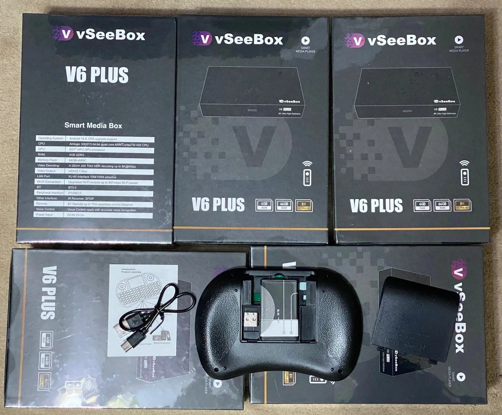 New 2026 V6 Plus + Mini Keyboard. Backlit Voice Remote, 8K, Lifetime Support