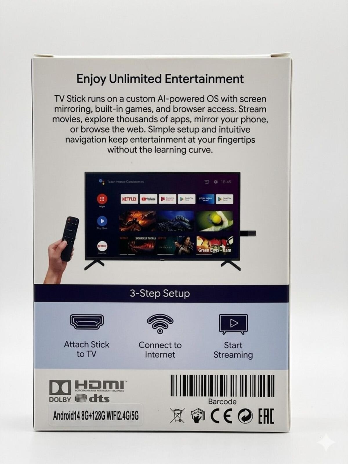 TV Stick 4K Powered by Android TV 14 with Remote Control