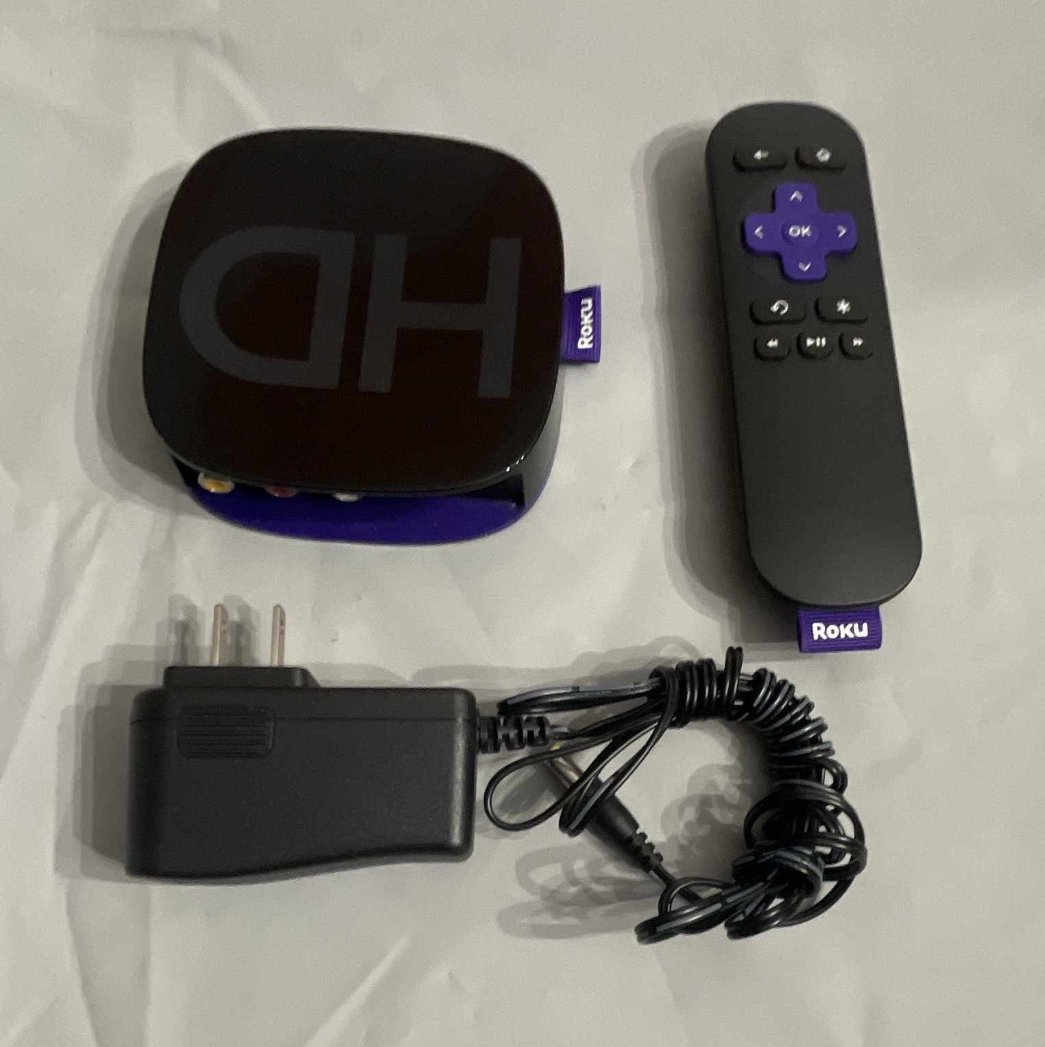 Roku HD Streaming Media Player Box 720p Wi‑Fi HDMI Remote Power Adapter 2500X