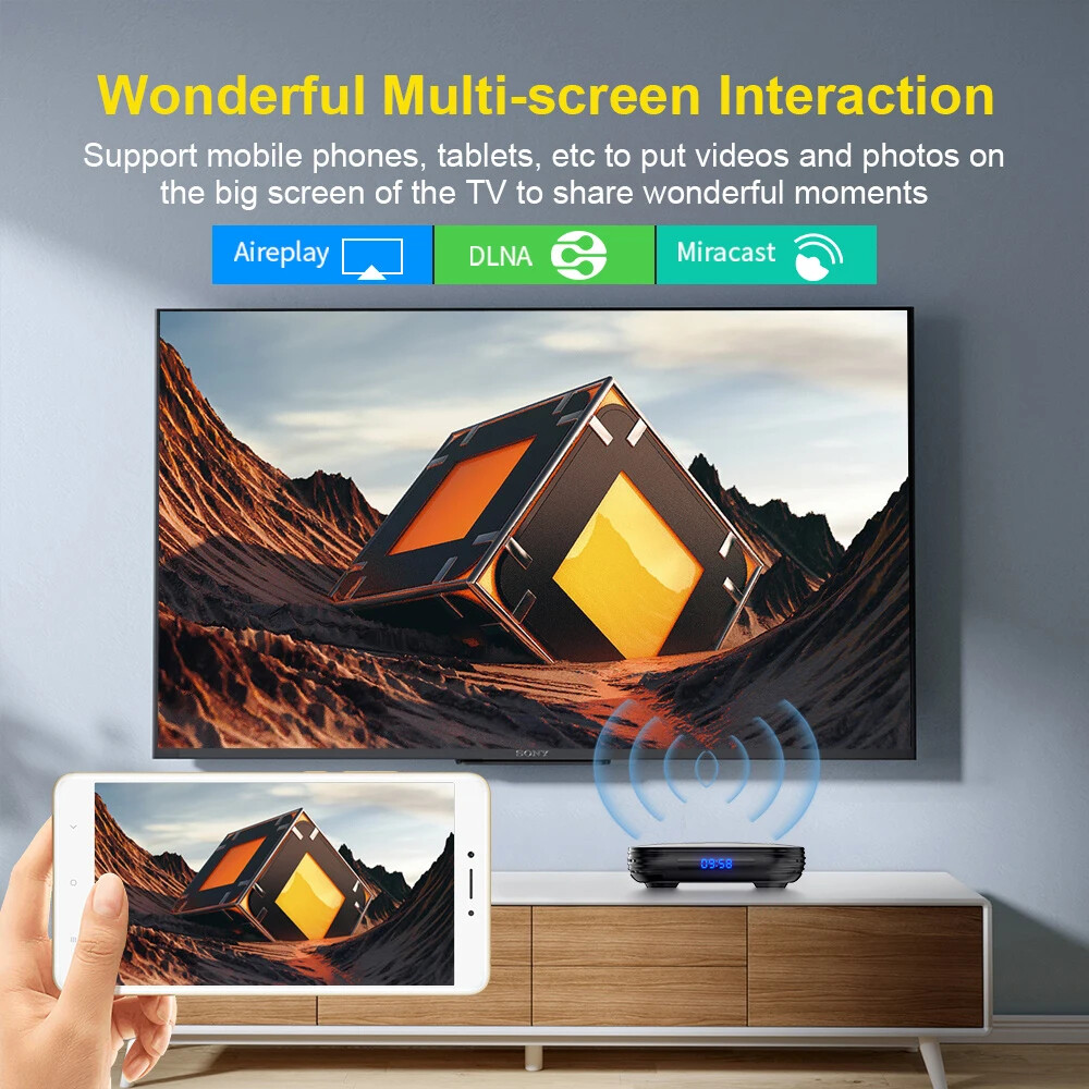 Transpeed Android TV BOX Dual Wifi Support 8K 4K BT Voice Media player Set