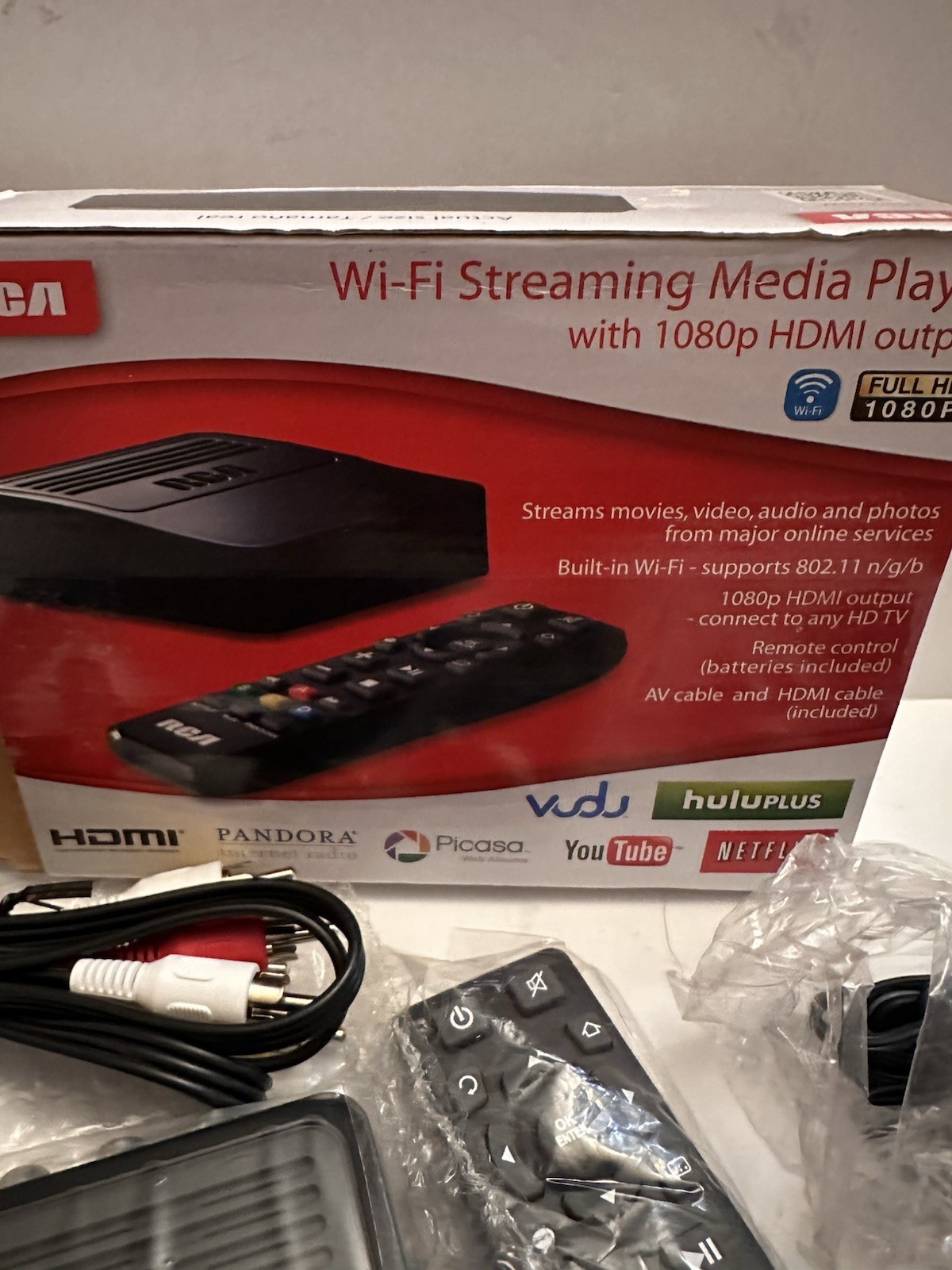RCA DSB872WR Streaming Media Player w/ Remote WiFi 1080p New Open Box