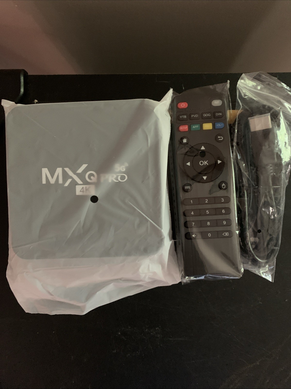MXQ Pro 4K Android TV Box 64 Bit Quad Core Hevc H.265 4K UCD Netflix Wi-Fi HDMI.