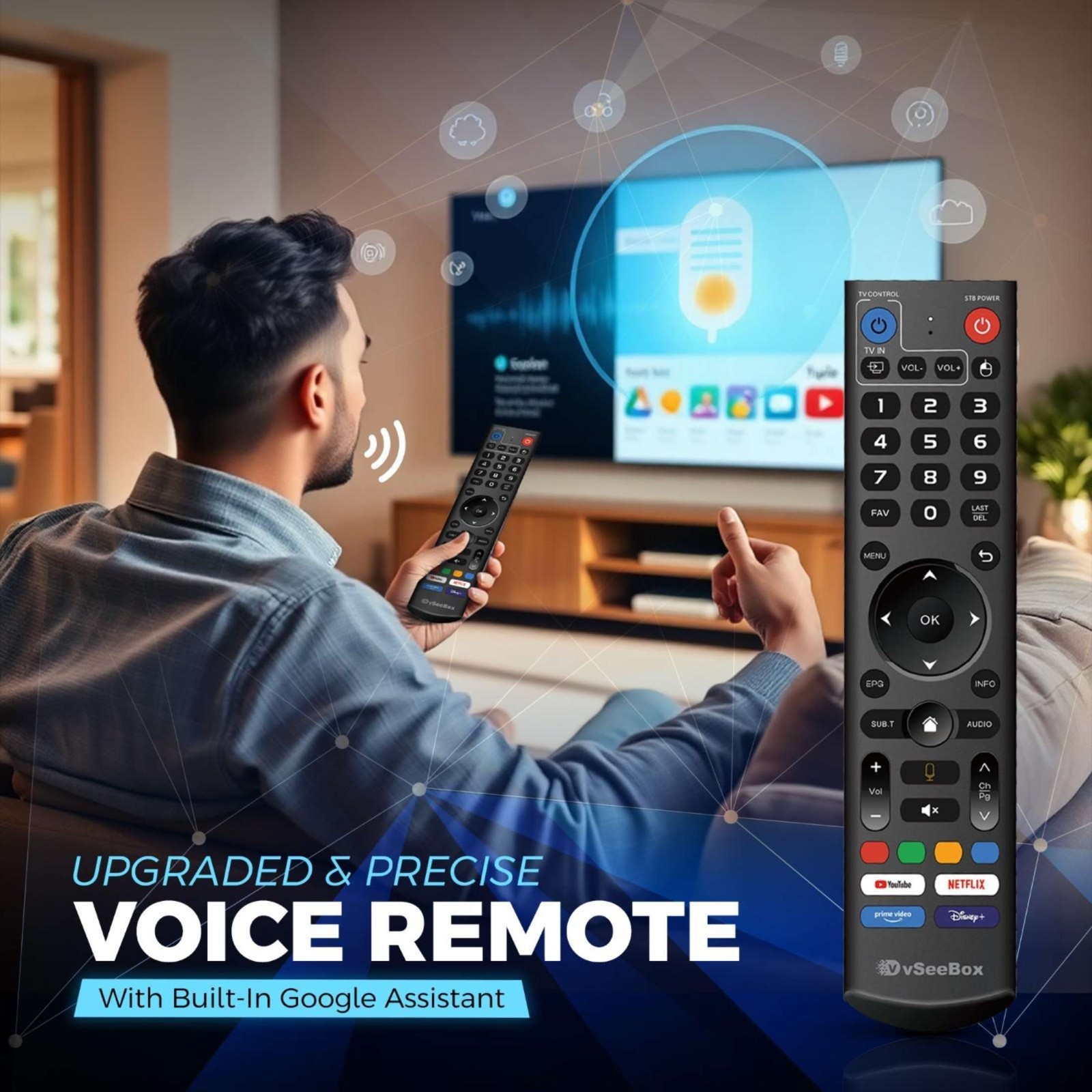 Vseebox Elite Ultra Android TV Box, 8K Streaming Media Player with Voice Control