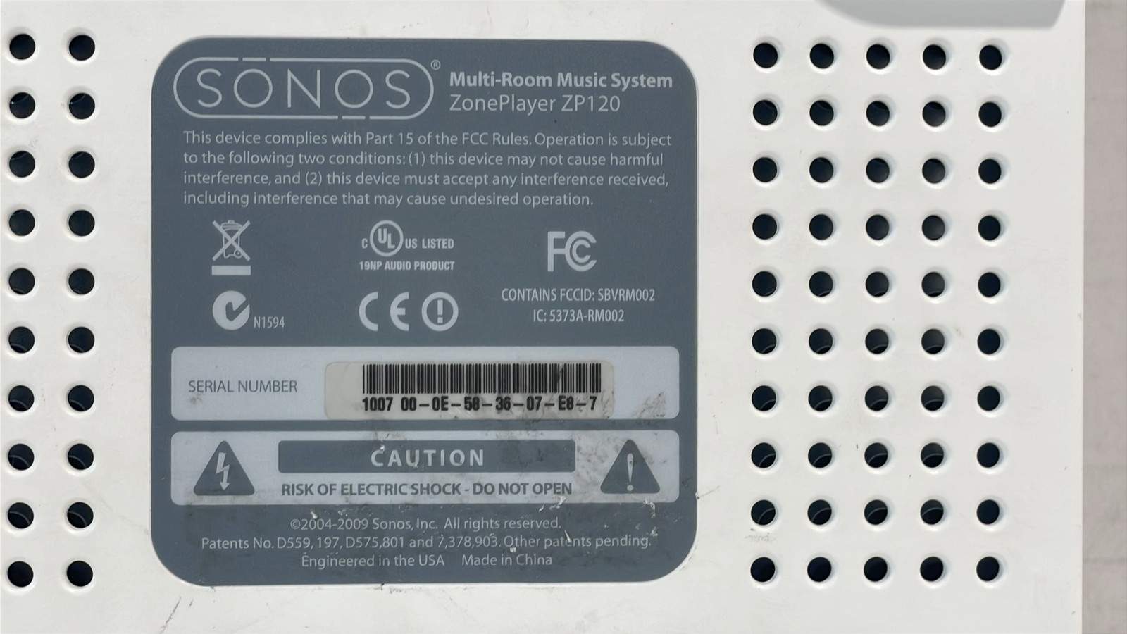 Sonos ZP120 ZonePlayer Connect Amp Wireless Music Streaming Amplifier