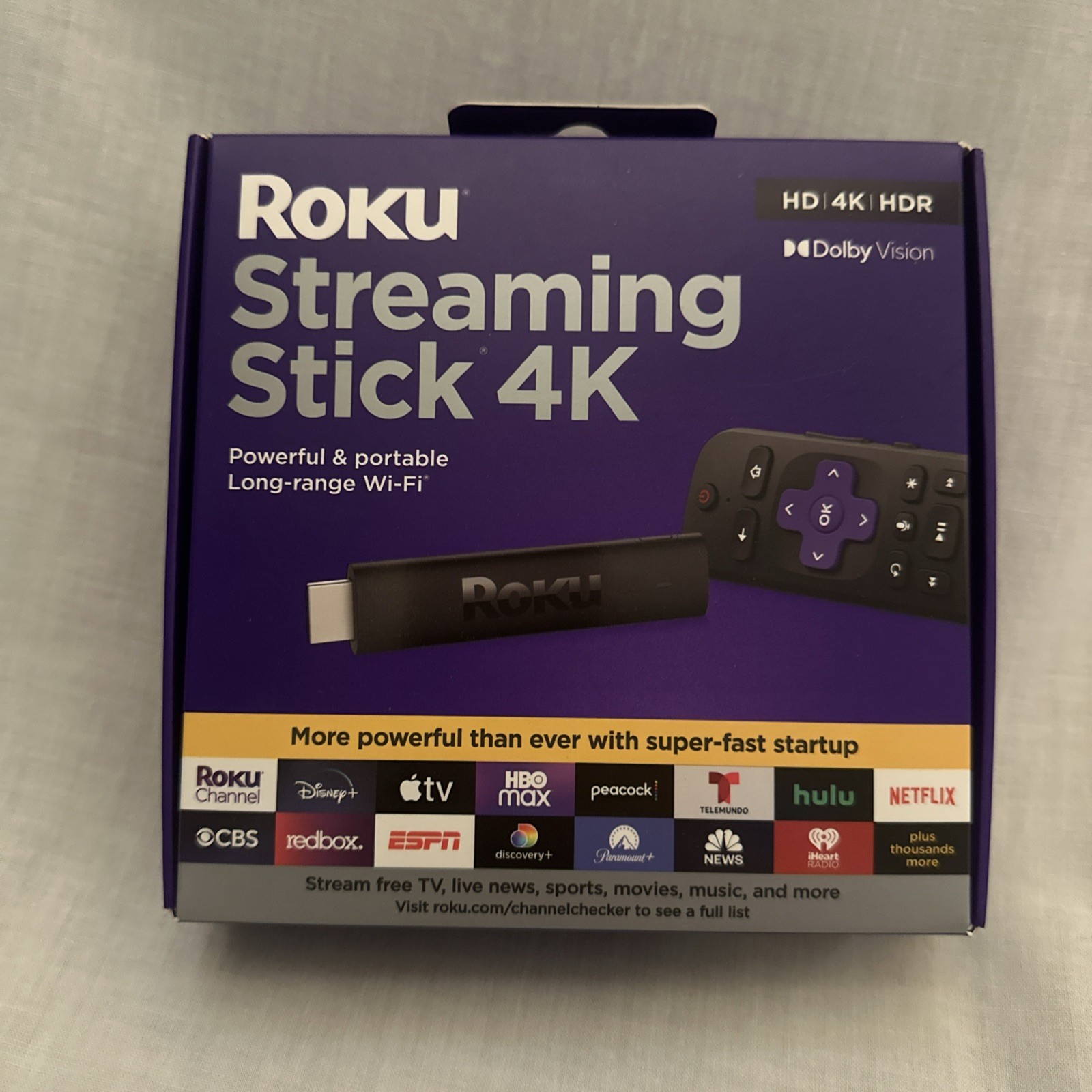 Roku Streaming Stick 4K 3820R 4K Streaming Device w/ Voice Remote