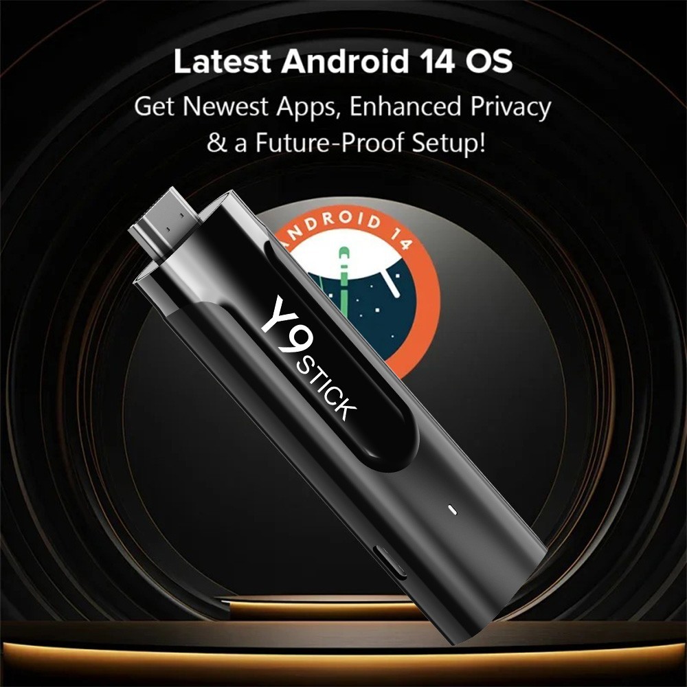 M98-Y9 Android 14 TV Stick 4GB 32GB 8K WiFi6 BT5.0 HDMI Streaming Media Player