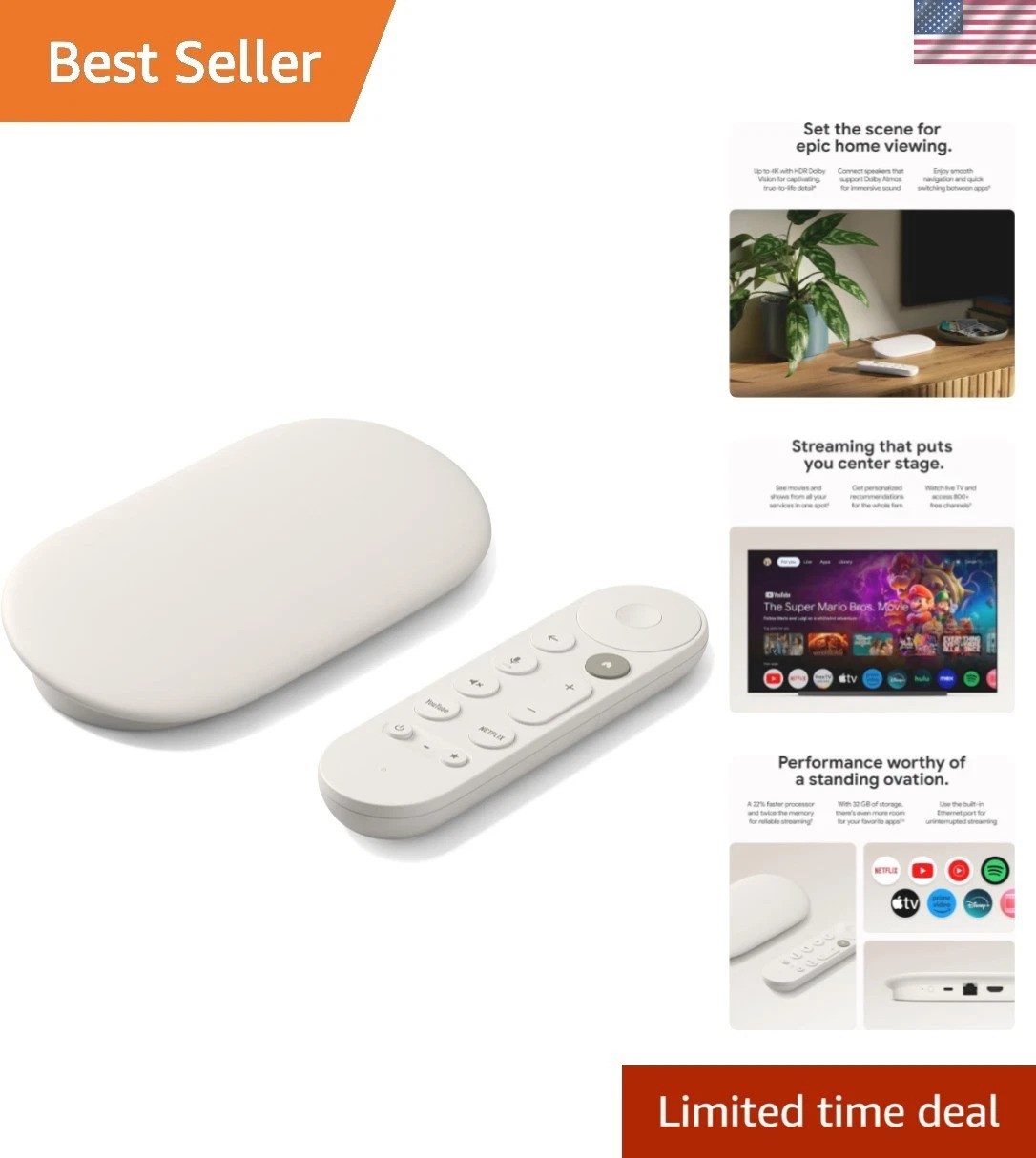 TV Streamer 4K – Fast Streaming Entertainment on Your TV with Voice Search Re…