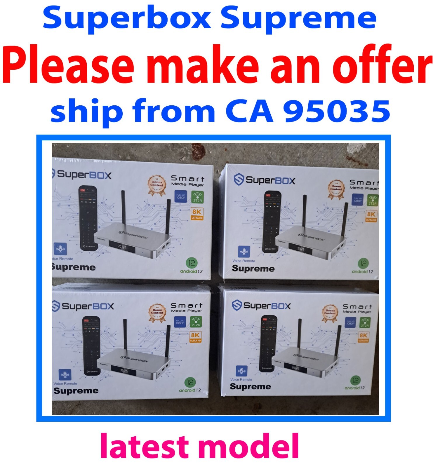 SuperBox Supreme 2025 – 8K UHD, 4GB RAM, 128GB, WiFi 6, Ethernet, Voice Control