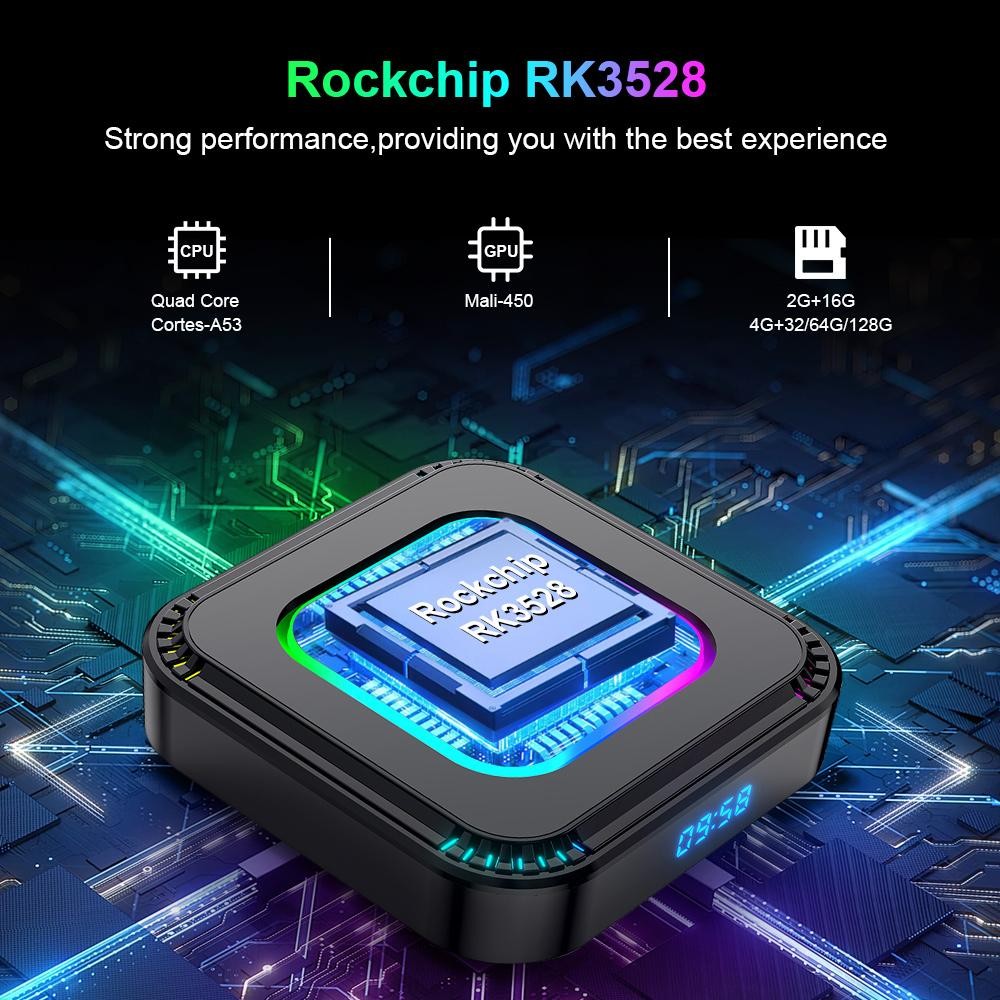 RBOX HK1 Android 13 TV Box 16/32/64GB Quad Core HD 8K Dual WIFI Media Player