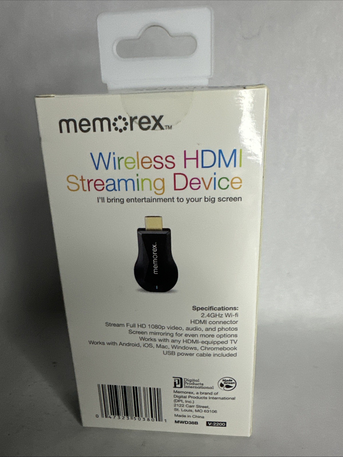 Memorex Wi-Fi HDMI Screen Mirroring Device 2.4GHz, iOS Compatible