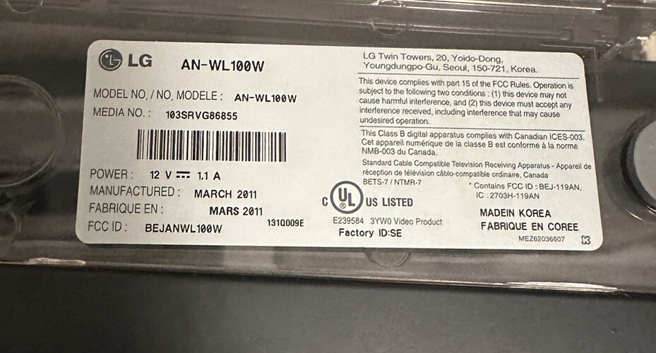 LG AN-WL100 Wireless Digital Media Streamer Tested Works Wireless Intelligent AV
