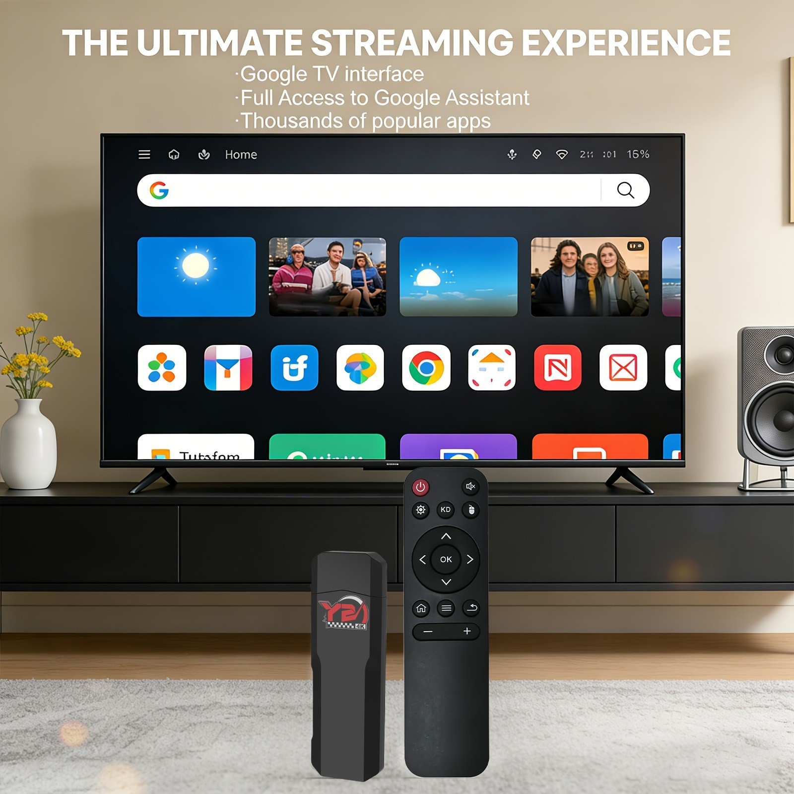 Android 14 TV Stick 4K HDR 2+16GB WiFi6 Bluetooth 5.0 US Streaming Device