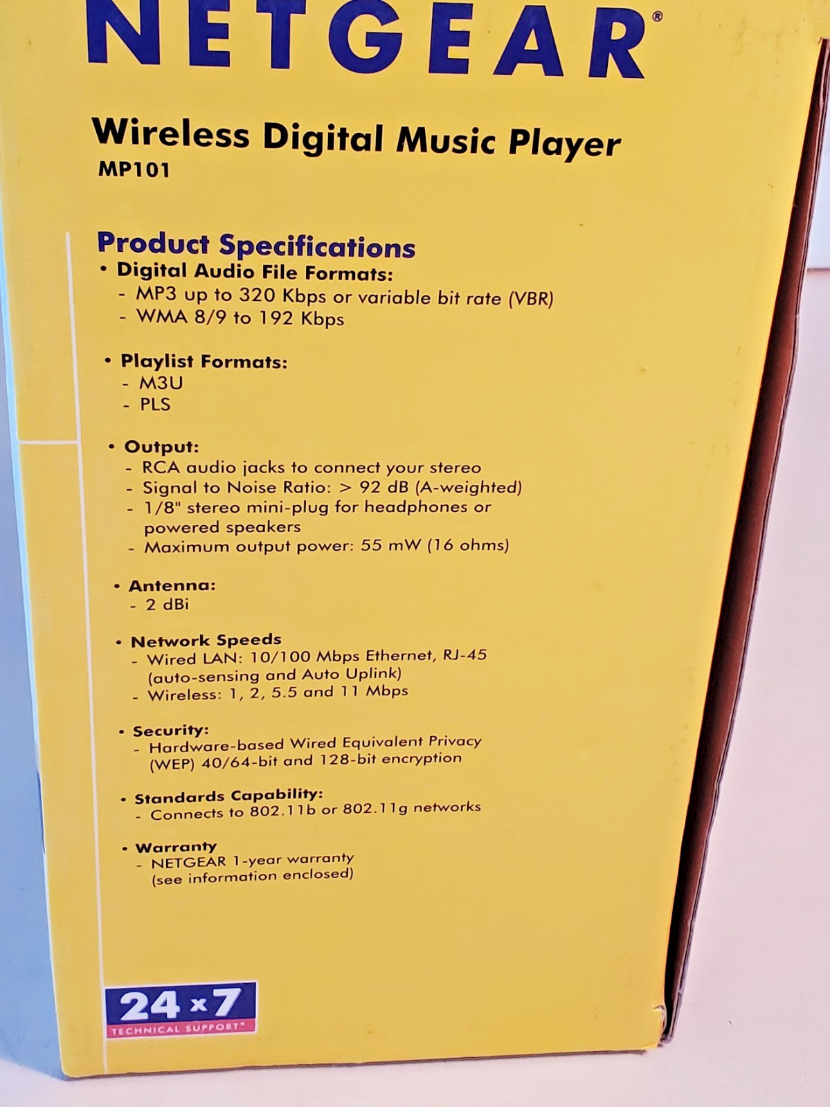 NetGear MP101 Wireless Digital Music Player. Media Streamer for MP3 WMA WAV. new