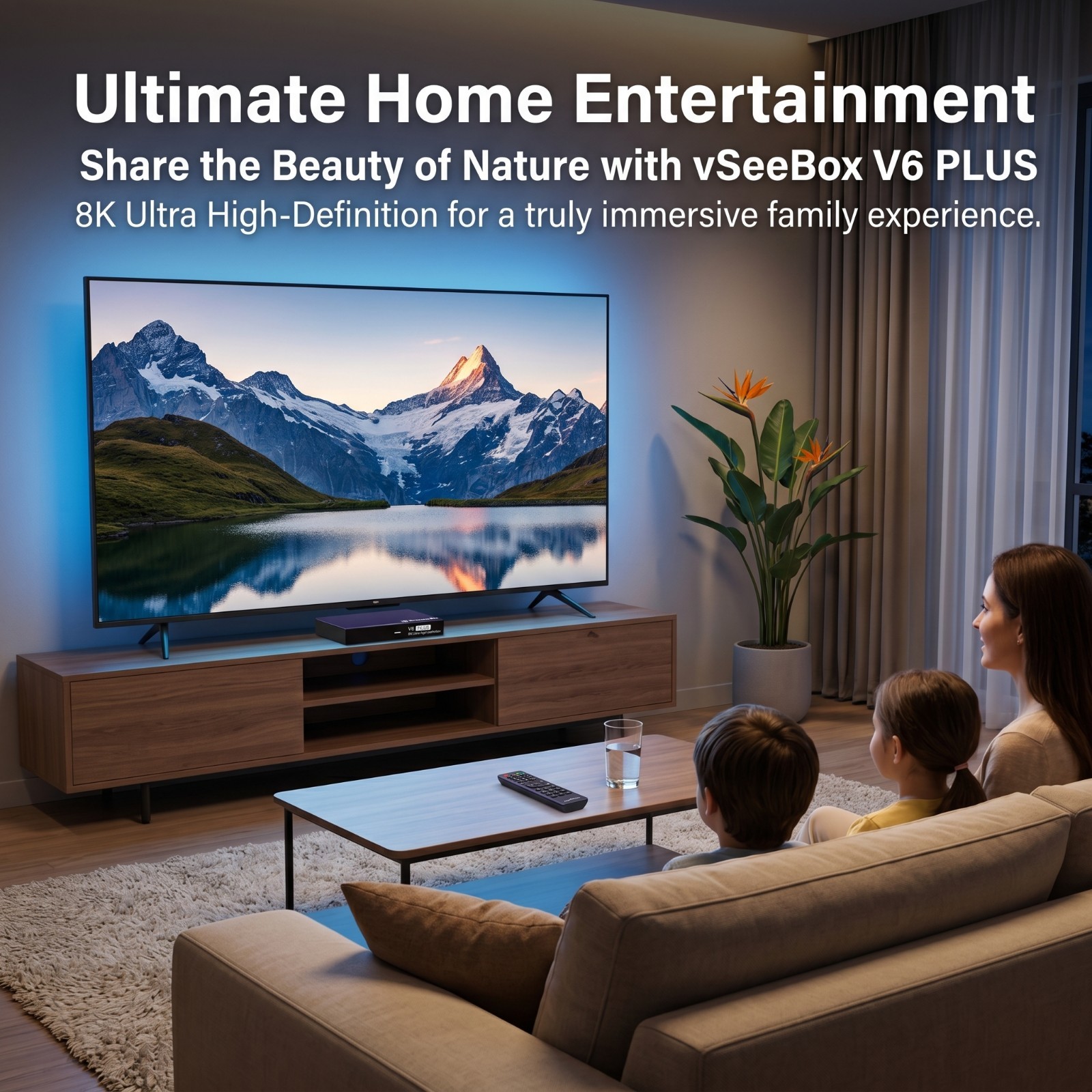 vSeeBox v6 plus Tv Box Split Screen Multiview for Home Entertainment Voice