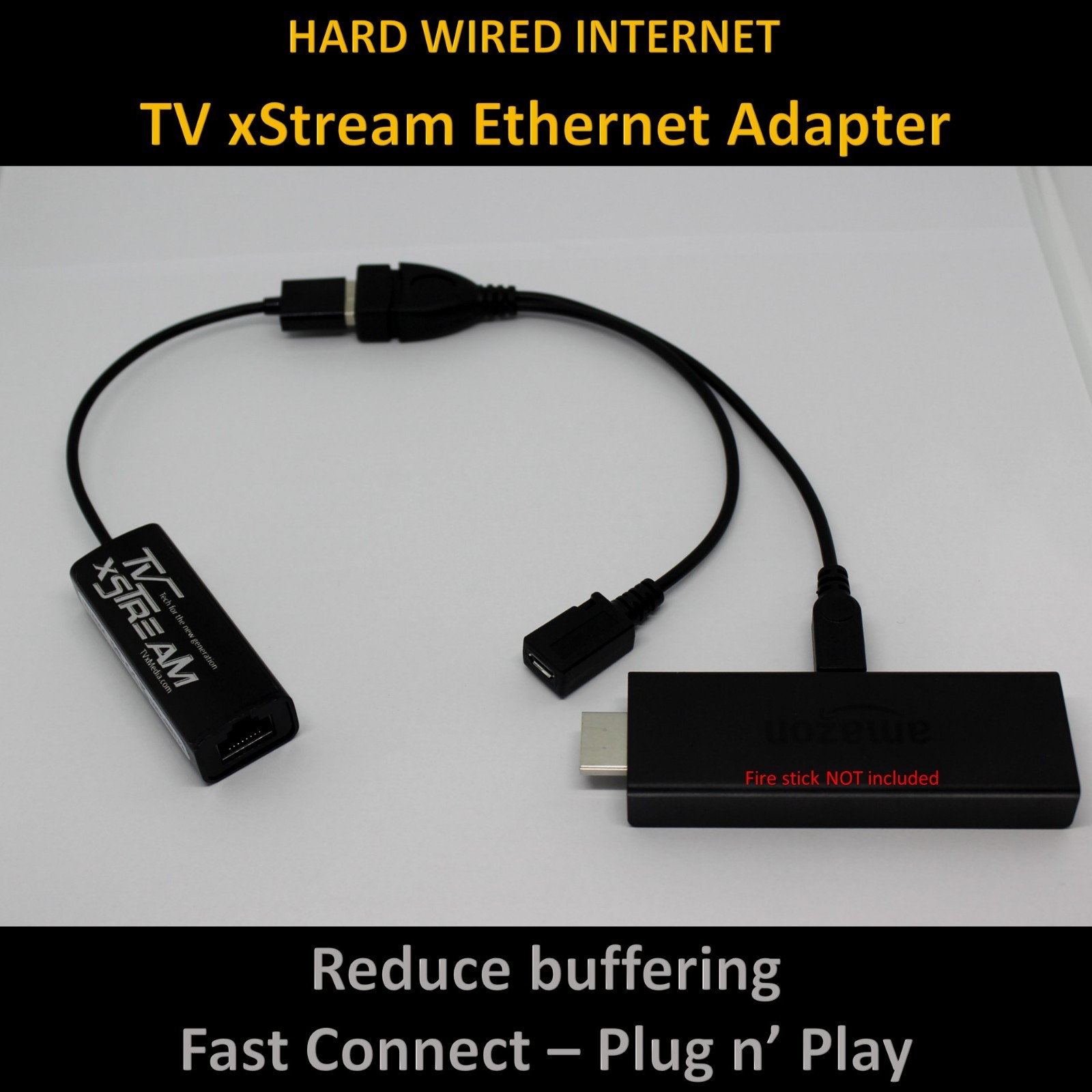 LAN Ethernet Adapter for AMAZON FIRE TV STICK, FAST CONNECT – TV xStream HLY664