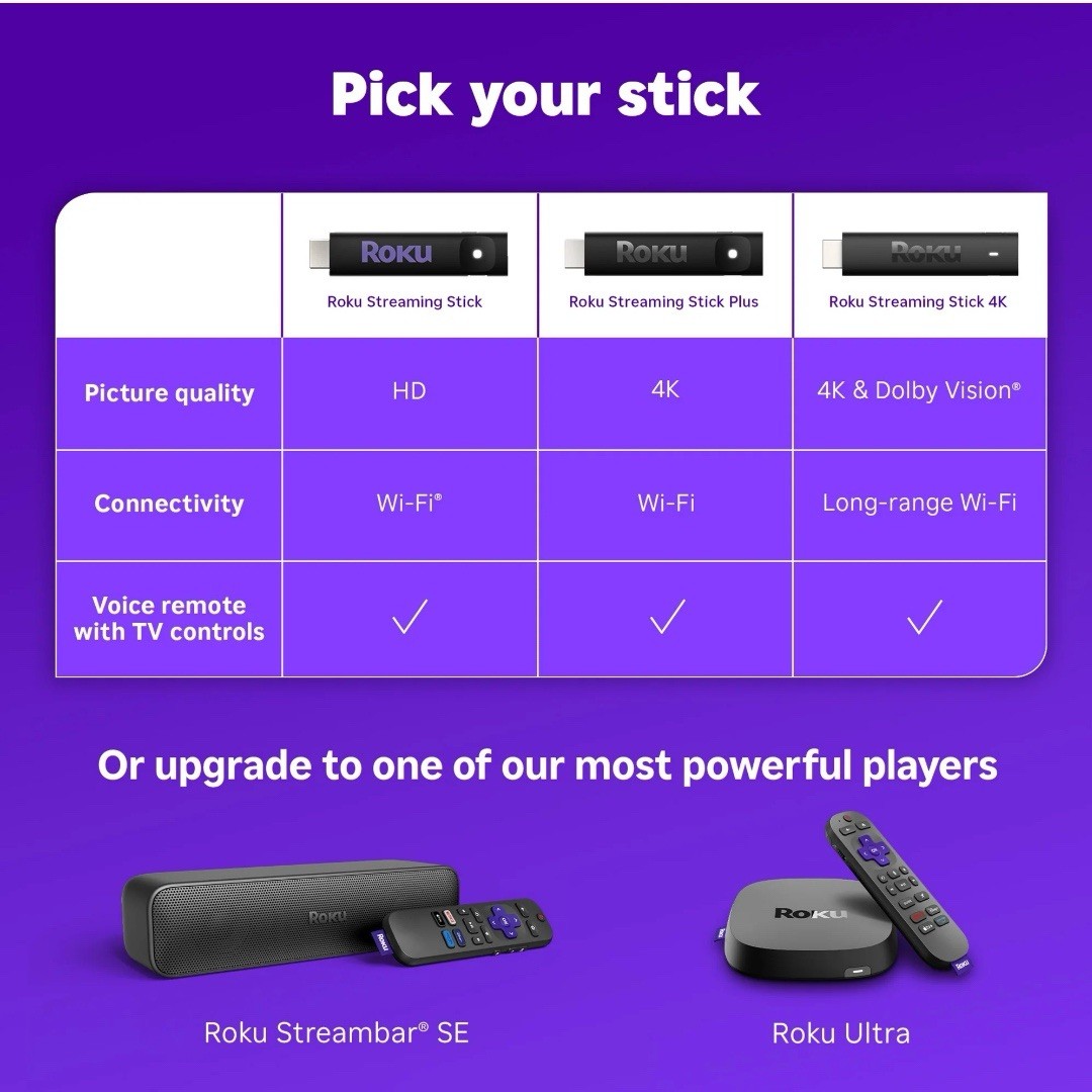 Roku Streaming Stick Plus 2025 – 4K & HDR Roku Streaming Device for TV