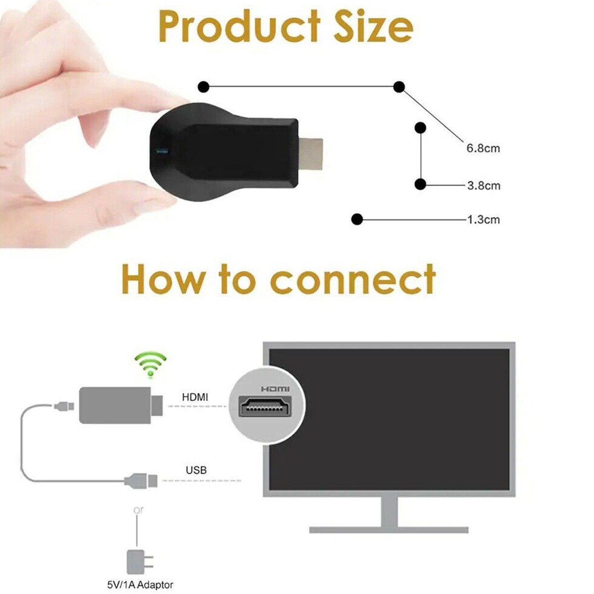 M4+ Air Play HD TV Stick WIFI Display Receiver Dongle Streamer