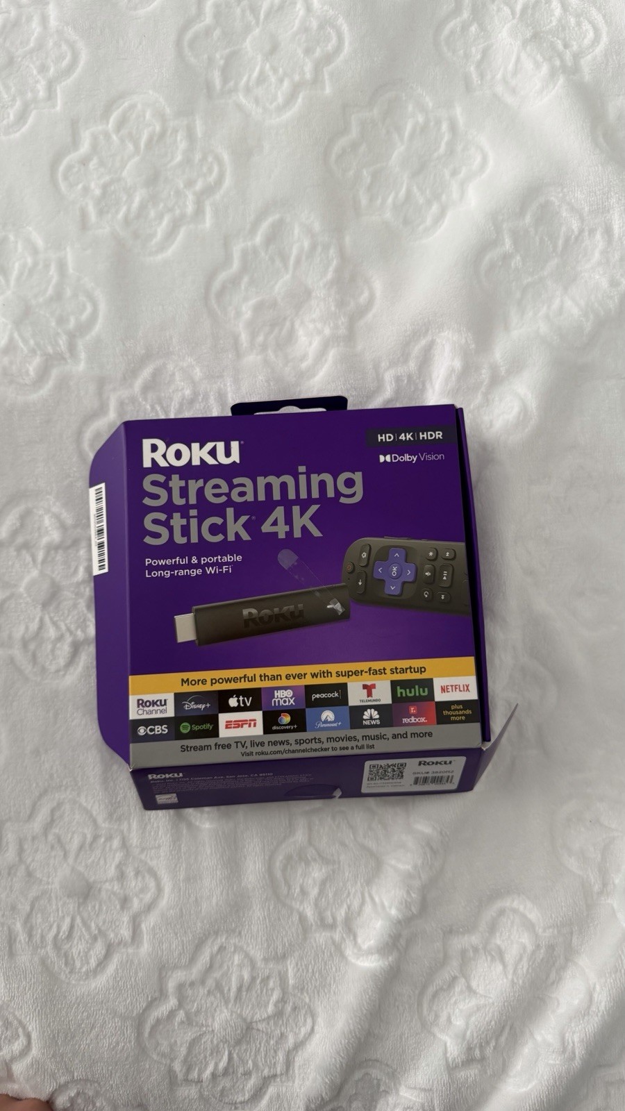 New with open box Roku Streaming Stick 4K powerful & portable long-range Wi-Fi