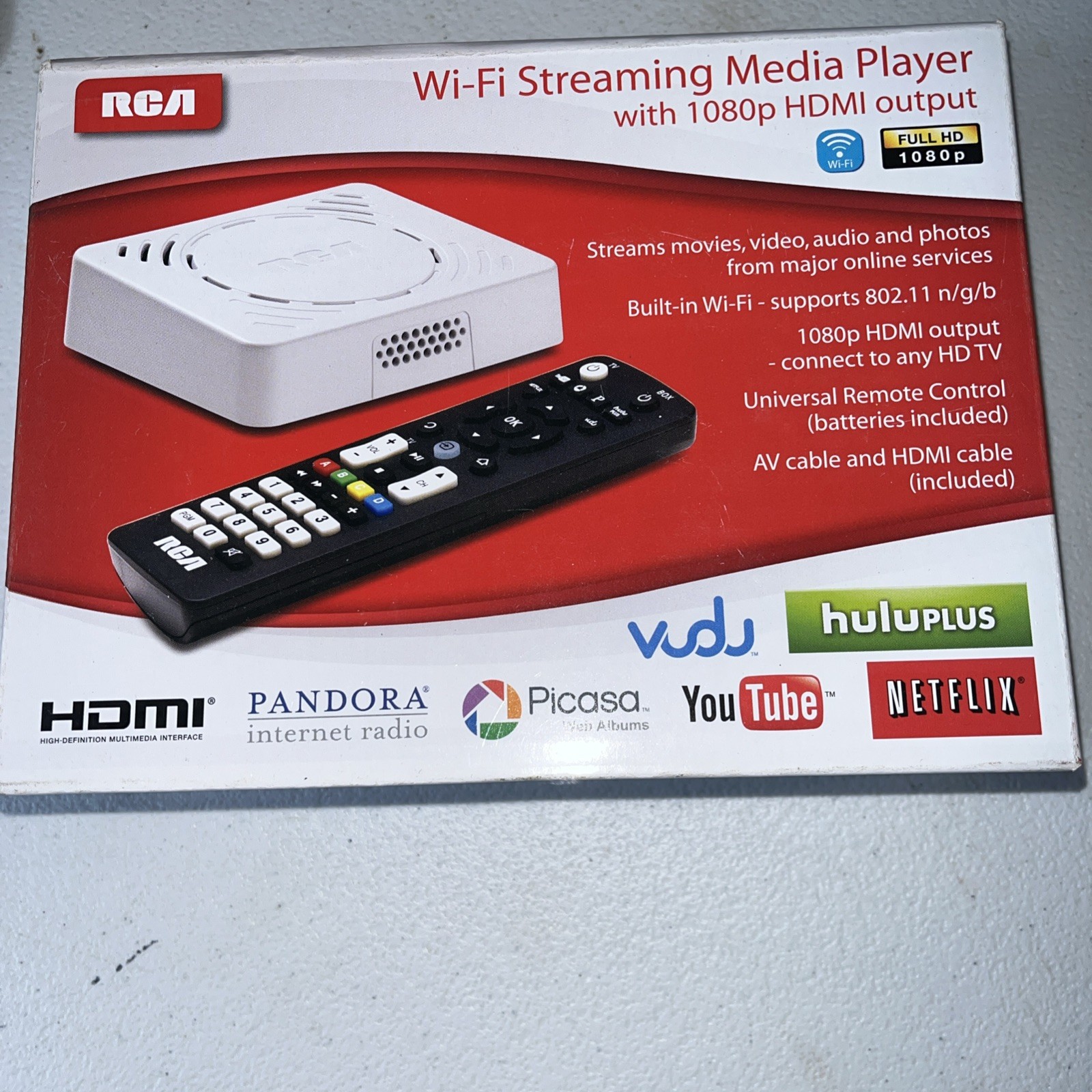 RCA Wi-Fi Streaming Media Player With 1080 HDMI Output Model DSB876WU-BK
