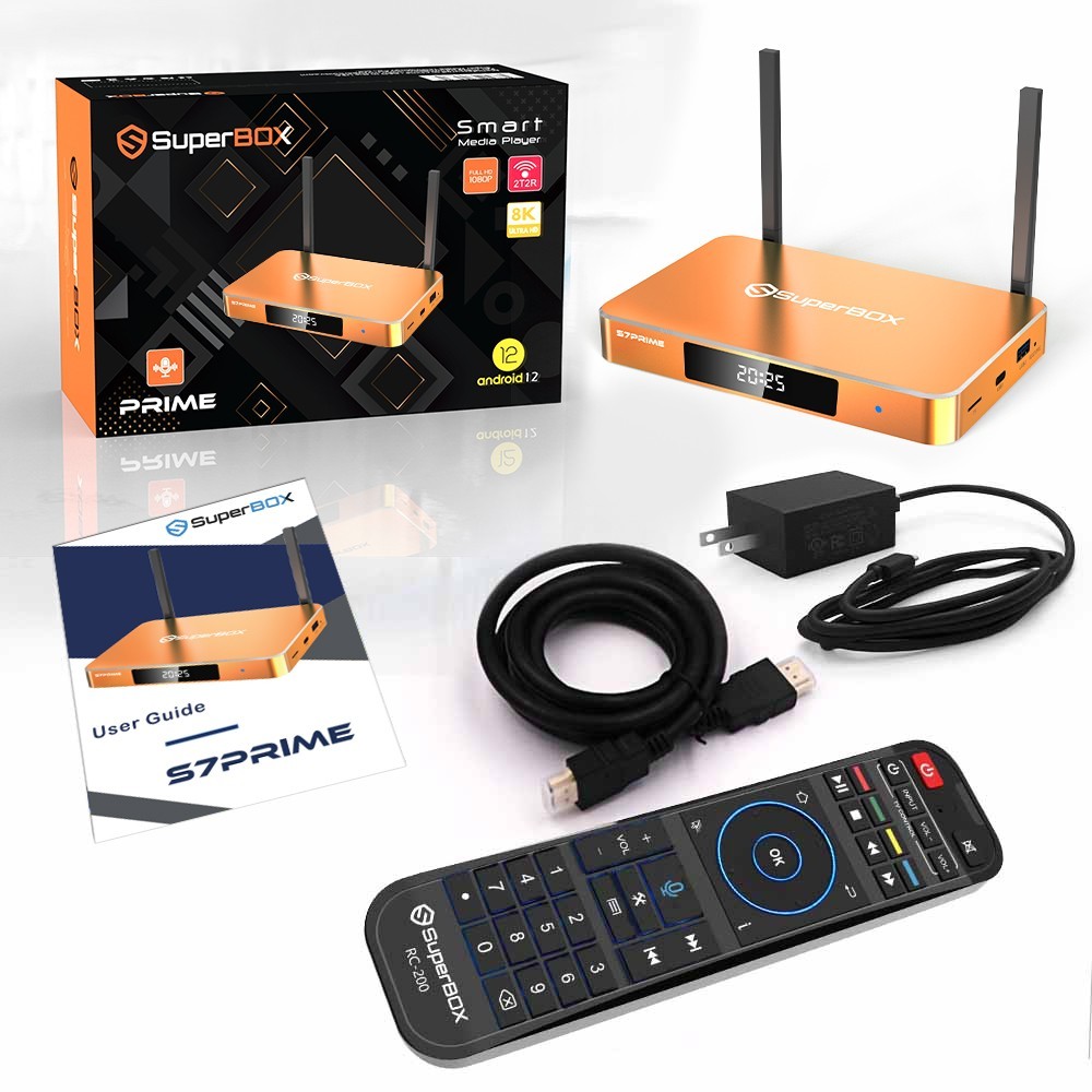 SuperBox S7 Prime Limited Edition Android 12 TV Box, 128GB, WiFi 6, Voice Remote