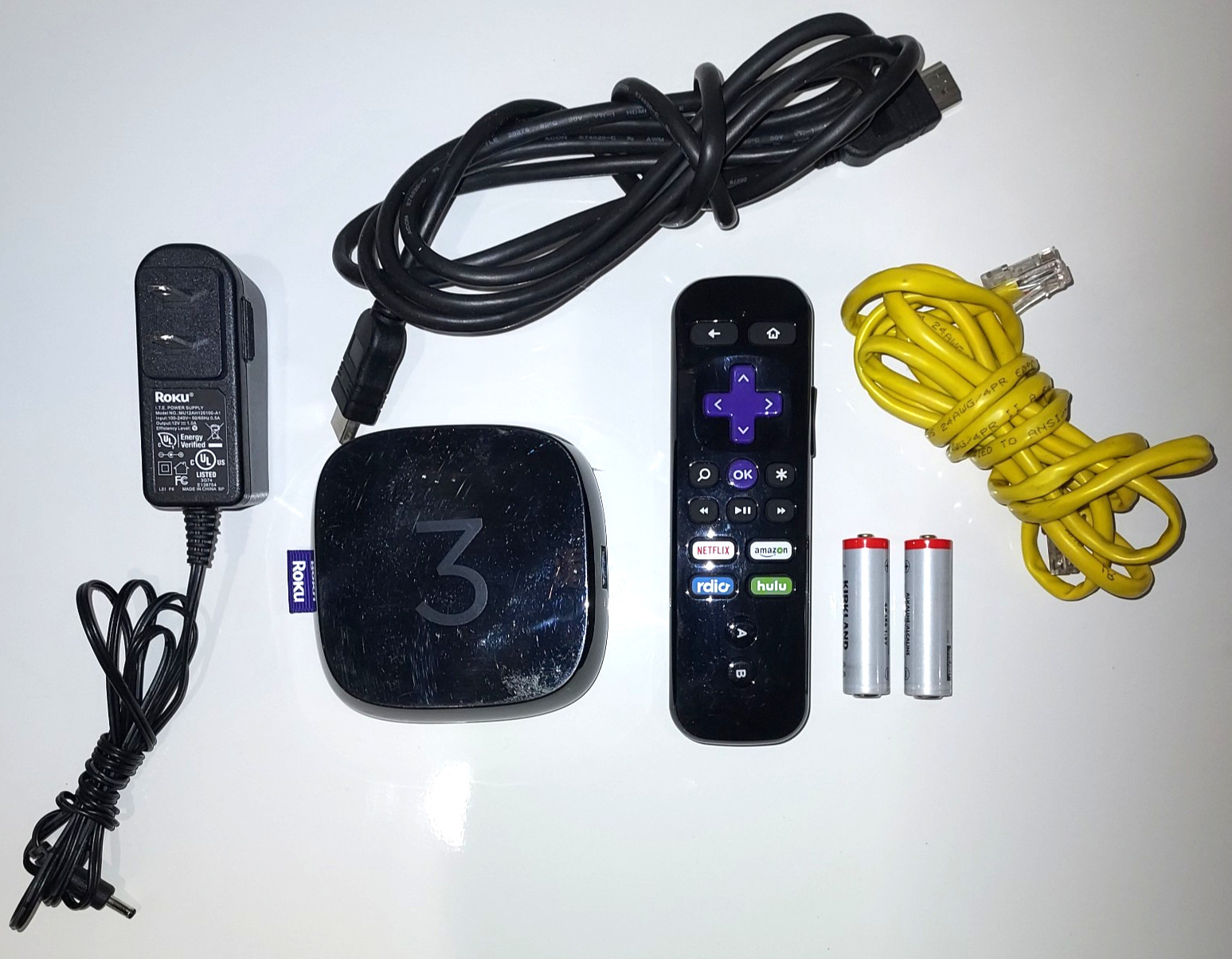 Roku 3 Media Streamer 4230X Tested W/Remote, Power Adapter and HDMI Cable