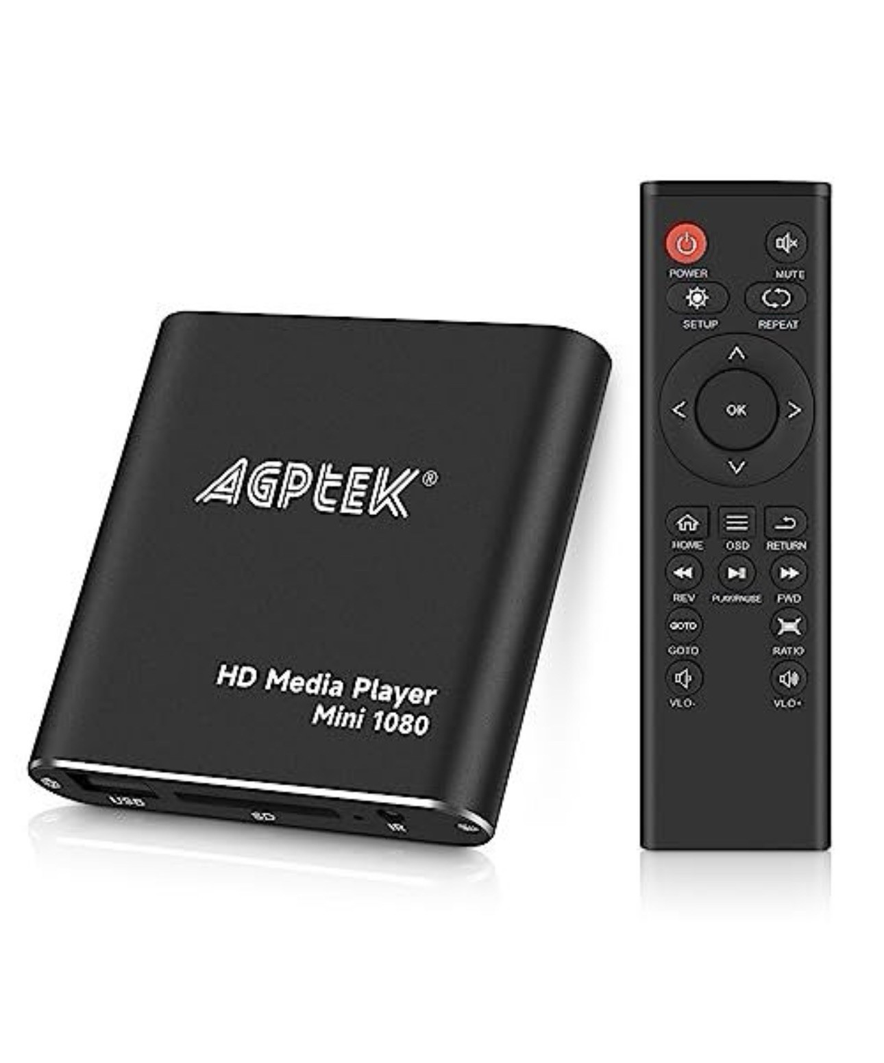 AGPTEK HDMI Media Player, Black Mini 1080P Full-Hd Ultra – Open box