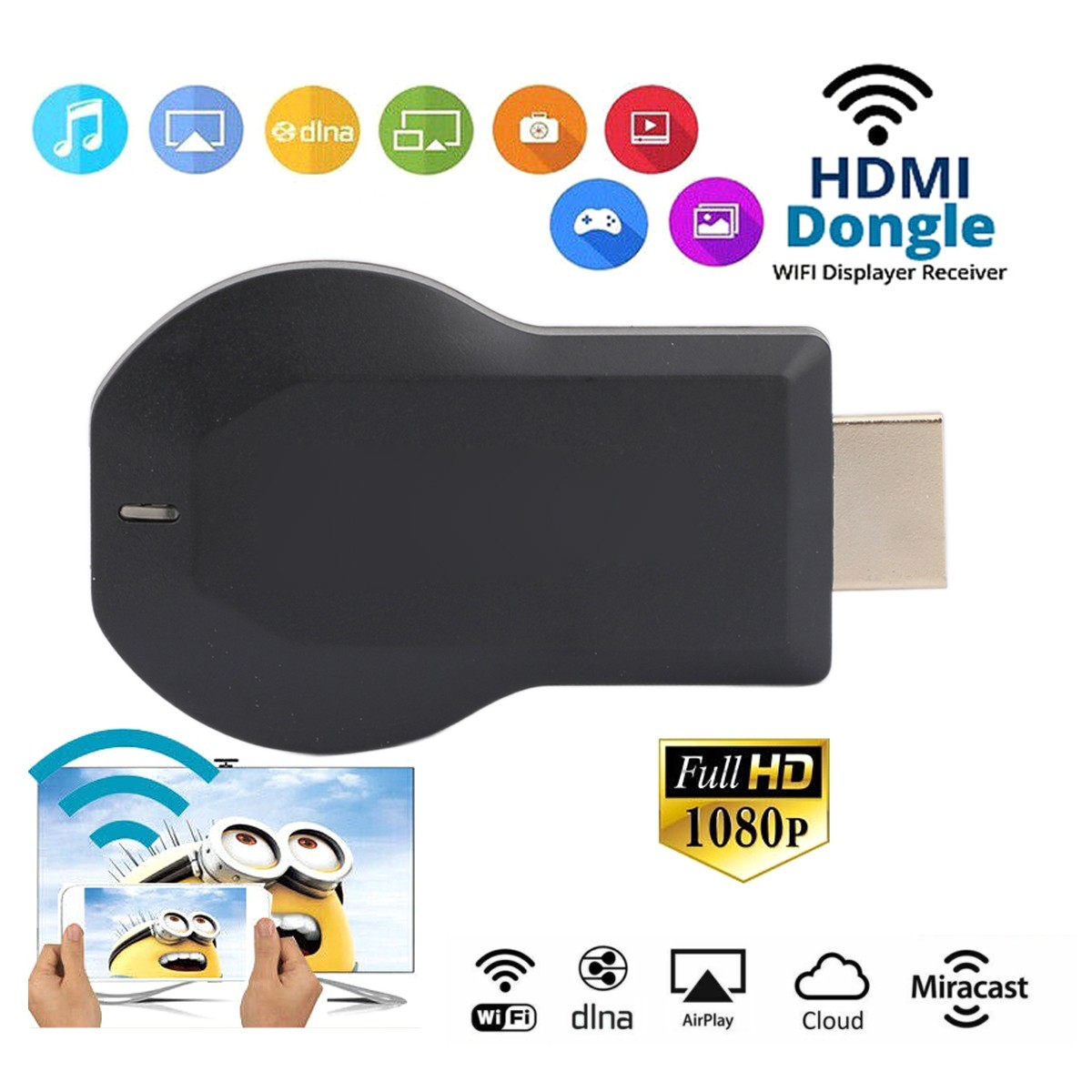 M4+ Air Play HD TV Stick WIFI Display Receiver Dongle Streamer