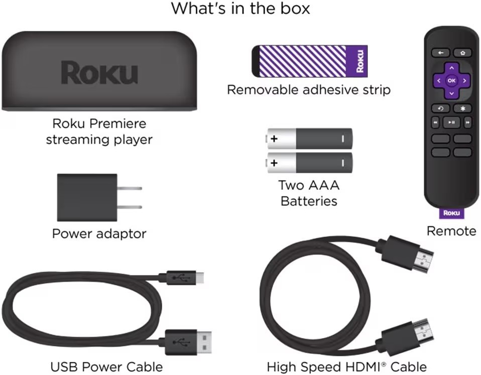 Brand New Roku Premiere 3920RW HD/4K/HDR Streaming Media Player,Latest Version!
