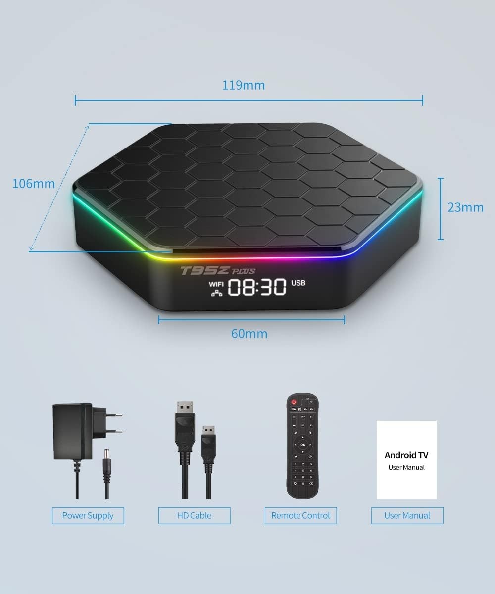NEW Android TV Box 4GB RAM 32GB ROM Quad Core WiFi6 6K Bluetooth 5.0