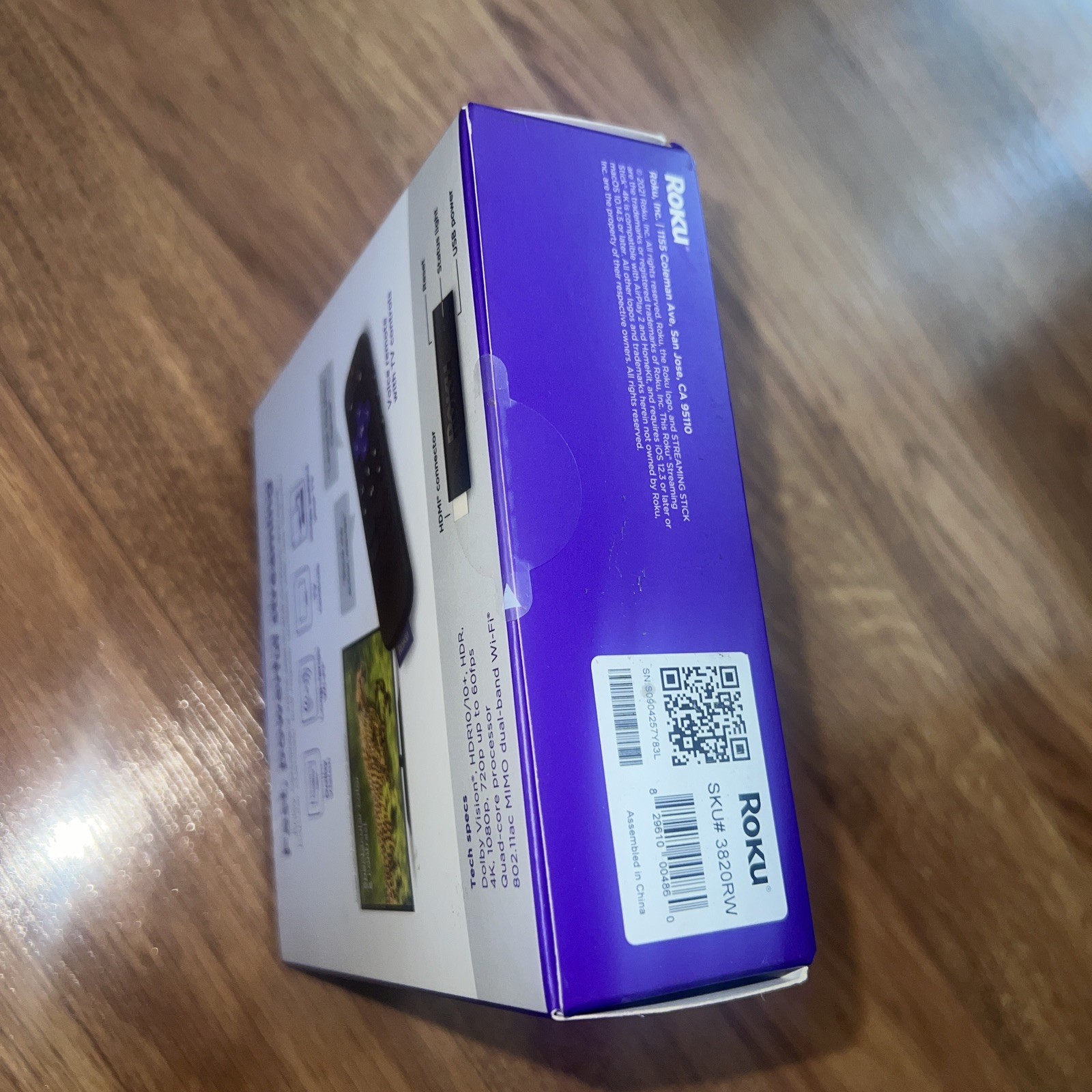 Roku Streaming Stick 4K Device 4K HDR Dolby Vision Voice Remote 3820RW