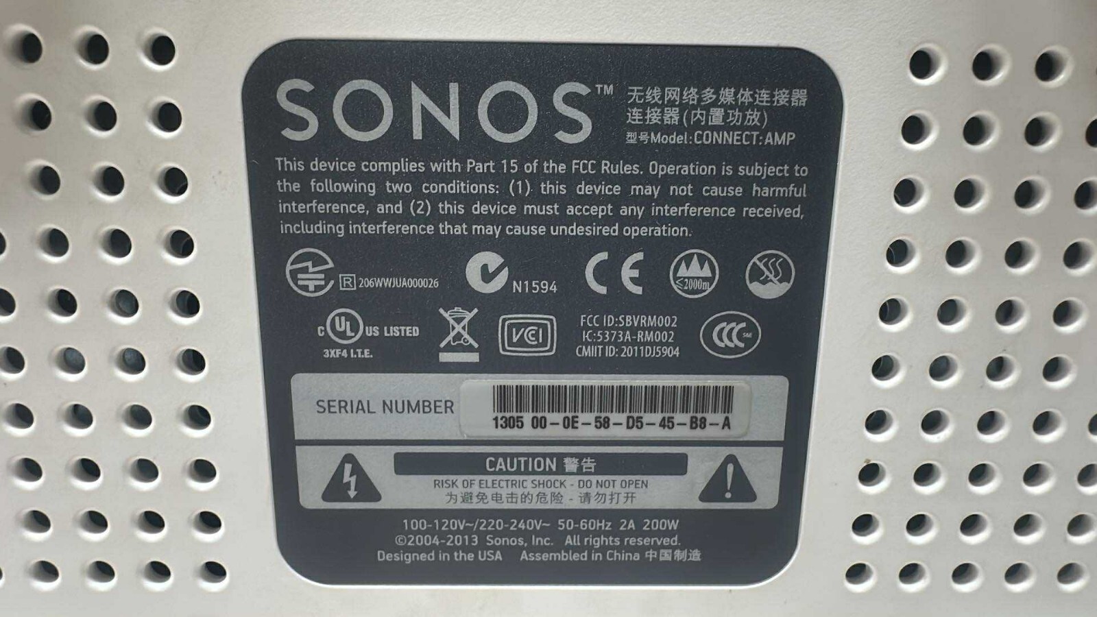 Sonos Connect Amp Gen 1 Media Streamer 1st Gen