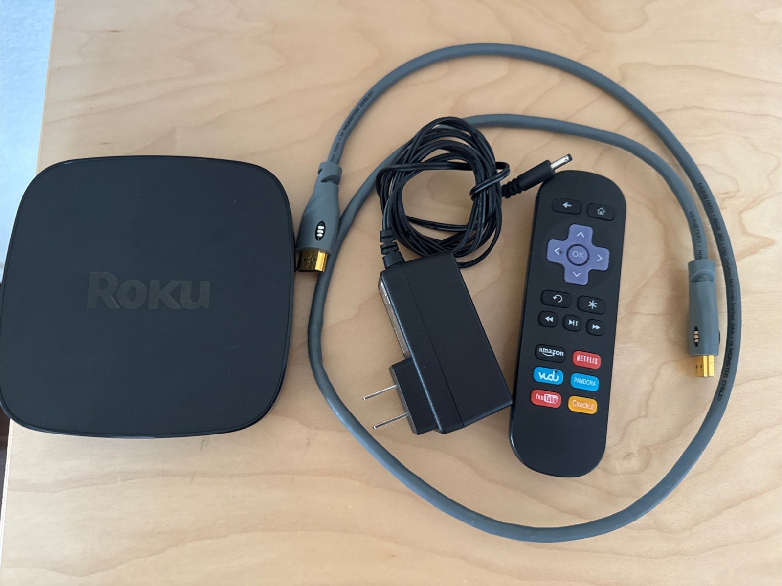4K Roku Ultra Premier 4630X Media Player Remote Power Supply Monster HDMI Cable