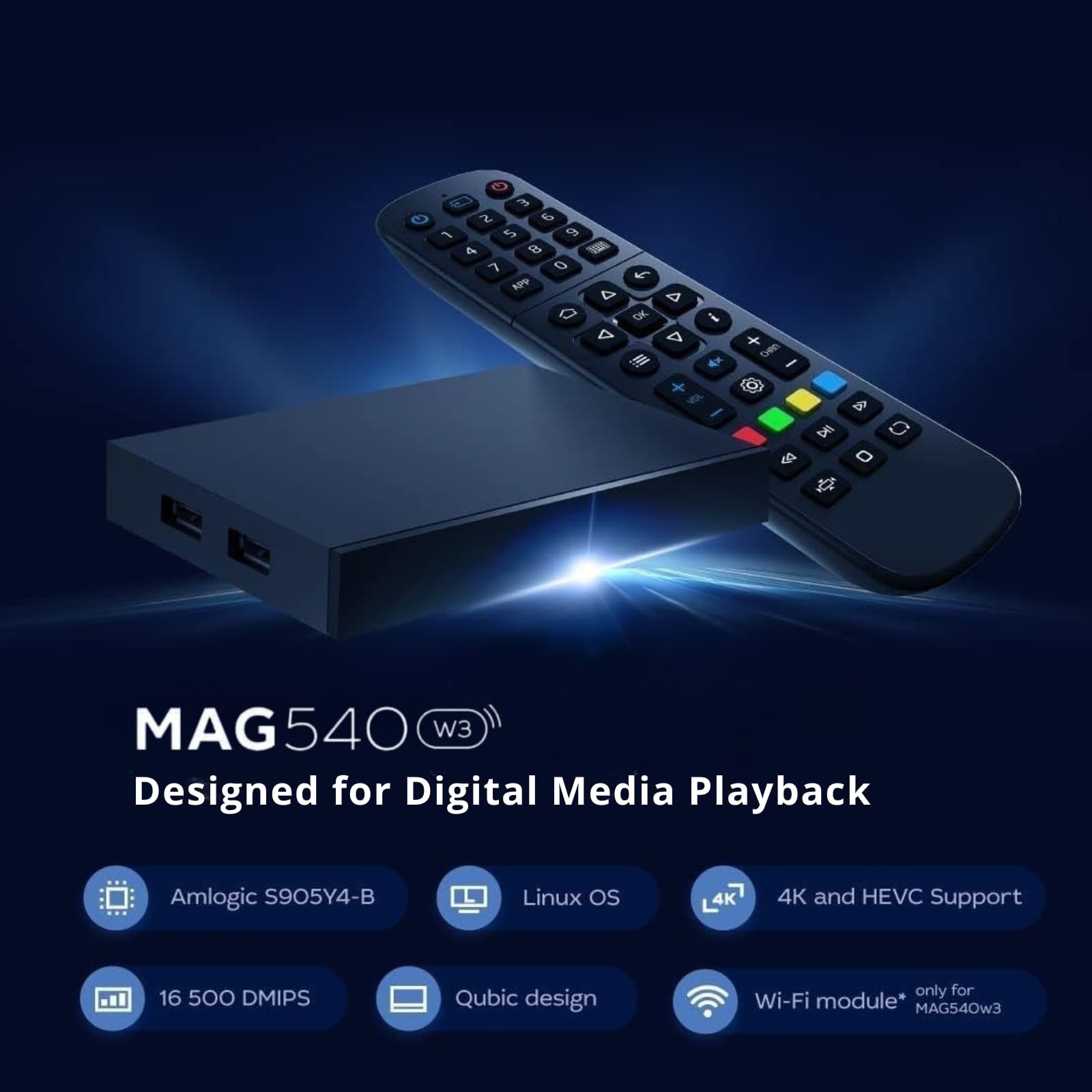 MAG540w3 Set-Top Box – 4K HDR Streaming Media Player, 4K HDR Output, Amlogic …