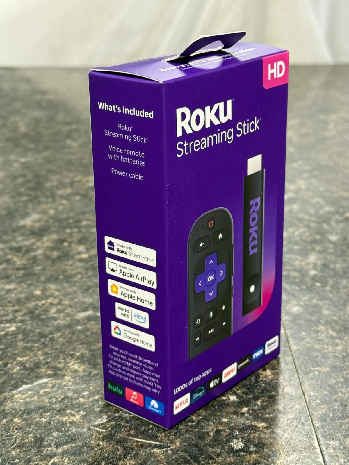 ROKU STREAMING STICK HD WITH VOICE REMOTE (MODEL:3840R) *NEW*