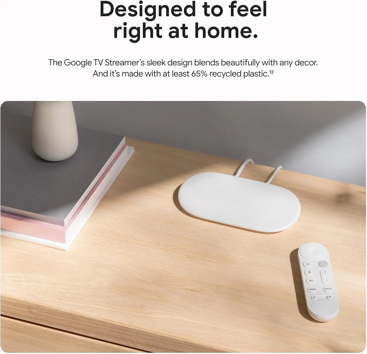 4K HDR TV Streamer with Voice Search Remote & 32GB Storage – Porcelain Finish