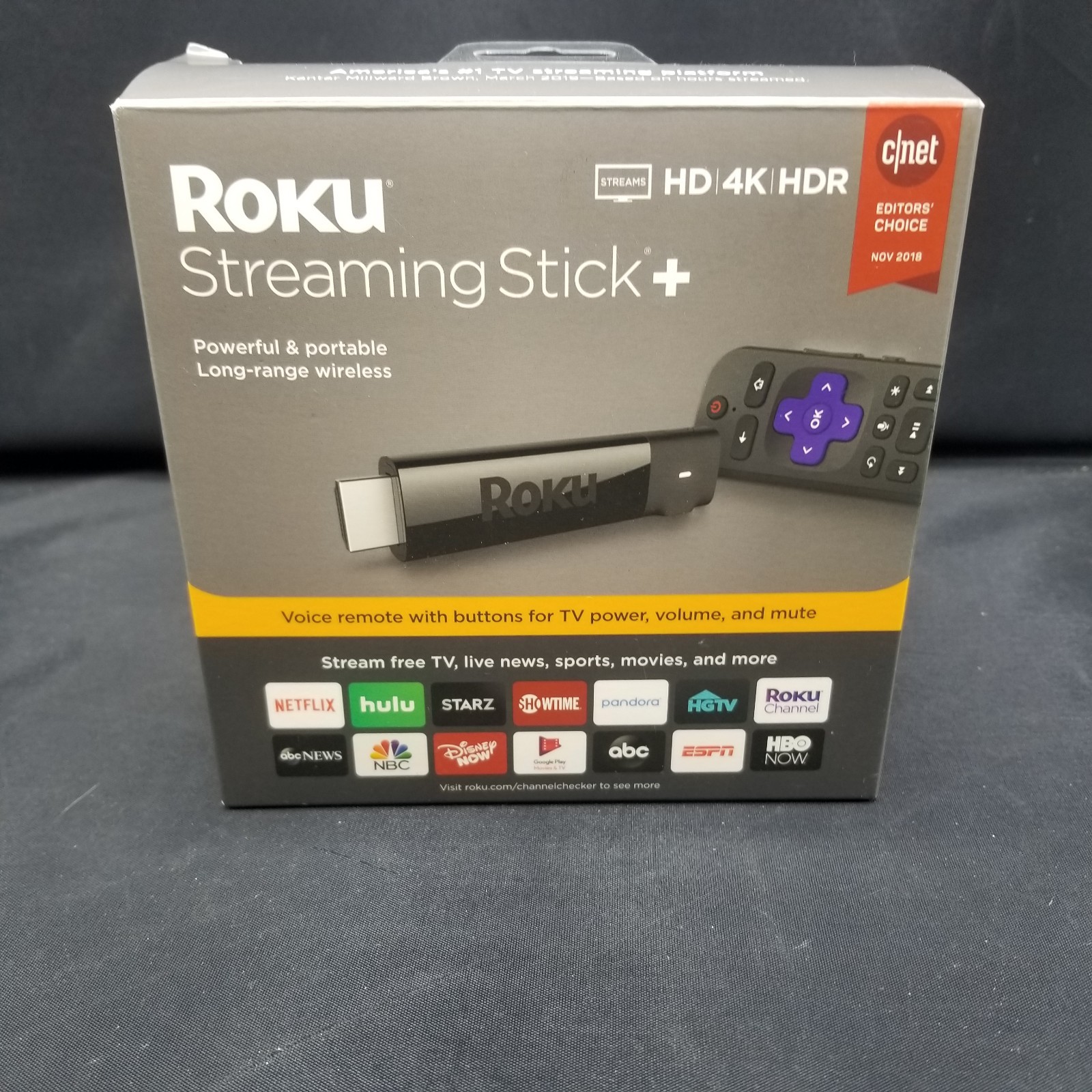 Roku Streaming Stick+ 3810R 4K Streaming Media Player with Voice Remote