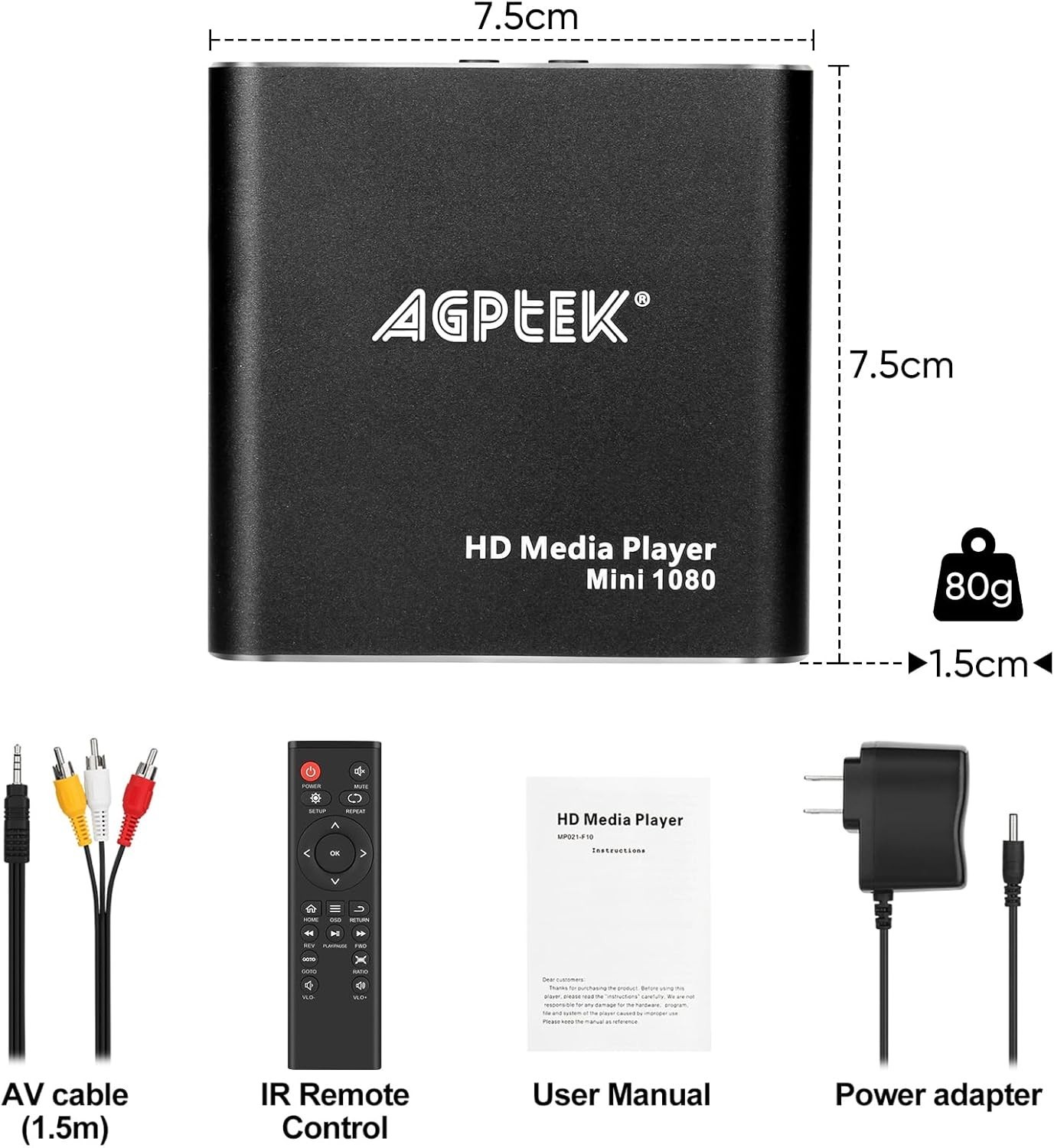 Mini Multimedia Player – 1080p HDMI, USB Recording & Multi-Format Support