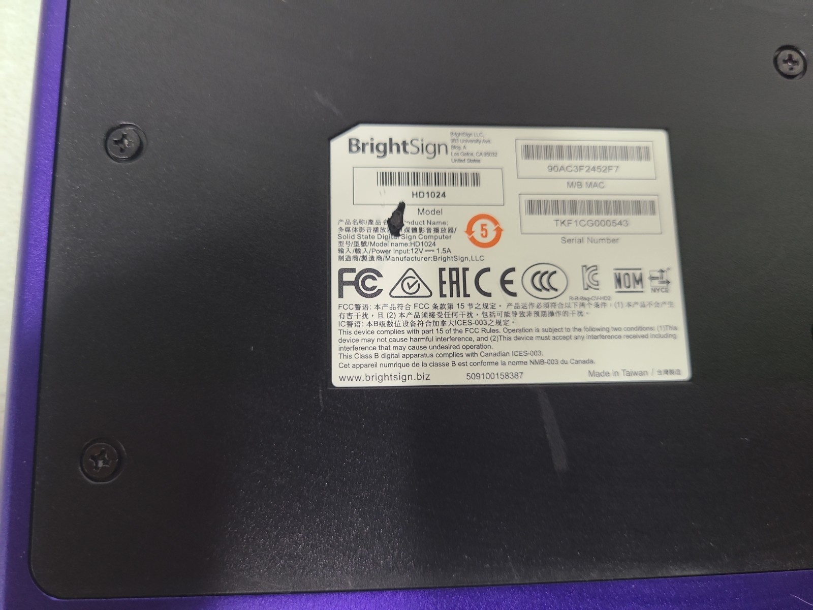 Mixed Lot Of 3 BrightSign XD4 Model XD234,XD1034,HD1024 DIGITAL Media Players