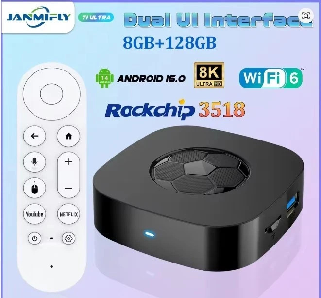 Android 16 T1 Ultra 8K Smart TV Box RK3518 8GB+128GB Media PlayerDual WiFi