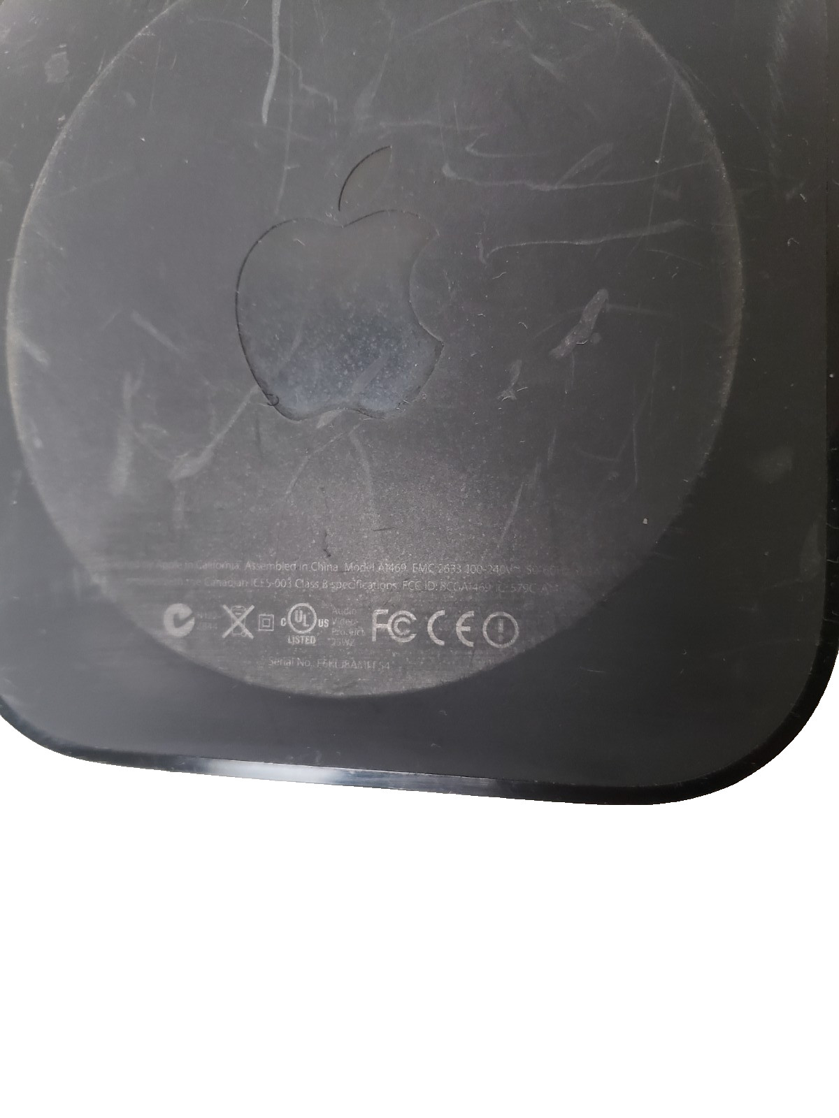 Apple TV 3rd Gen A1469 1080p Media Streamer Silver Remote Power TESTED