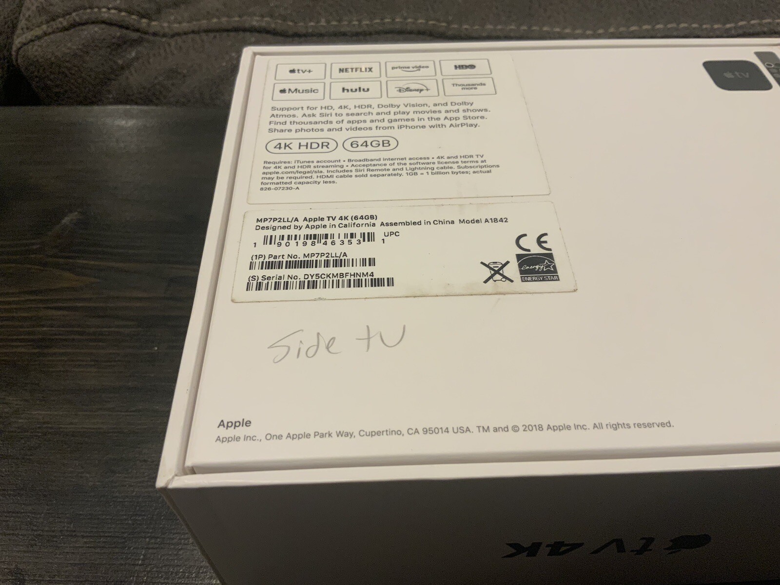 Apple TV A1842 5th Generation 4K HDR 64 GB MP7P2LL/A Black EMPTY BOX ONLY