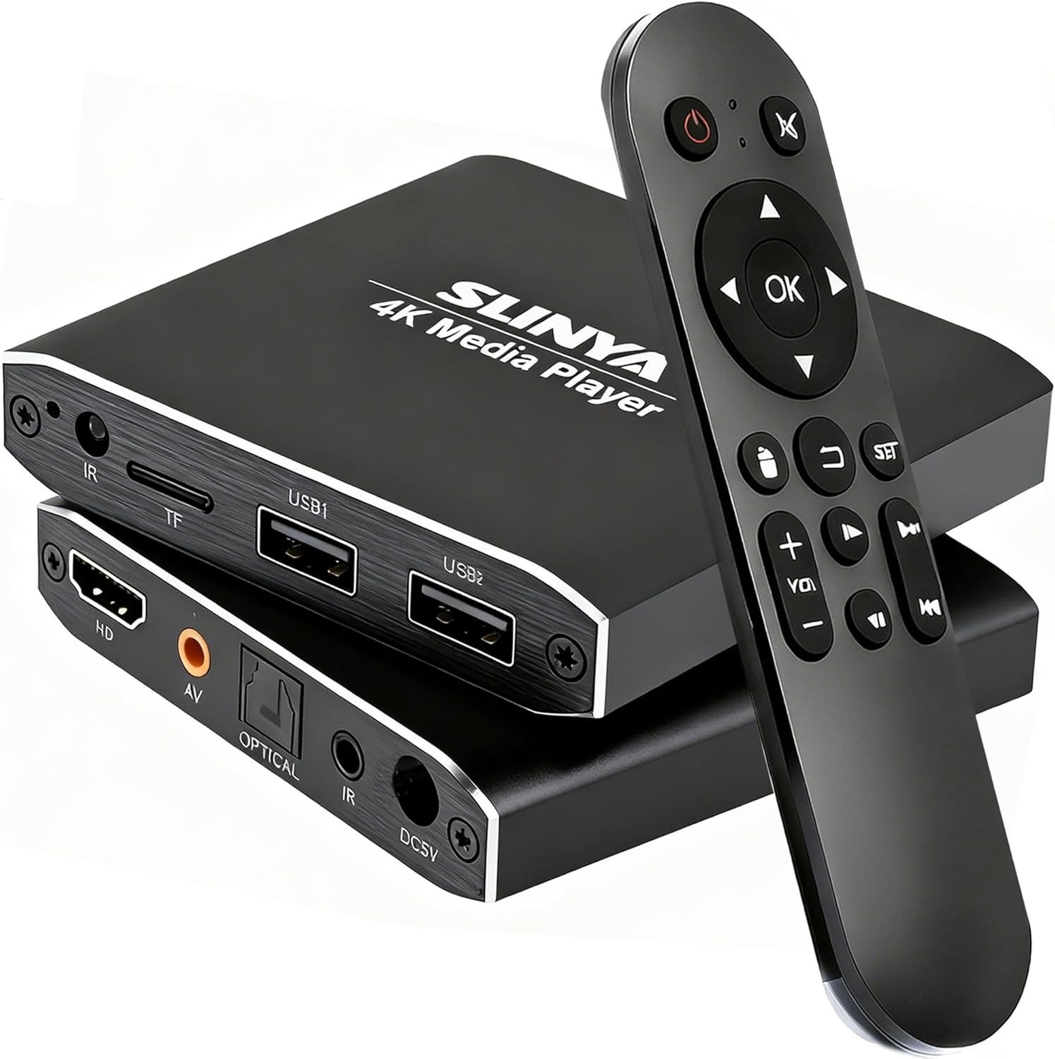 4K Ultra-HD Media Player for USB/HDD Drives SD Cards Plays HEVC HDMI AV MP3/JPG