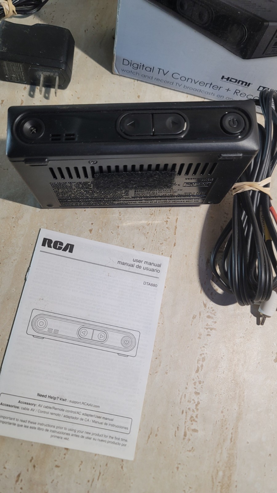 RCA DTA880 Digital TV Converter & Recorder HDMI 1080p & Cables – “NO REMOTE “