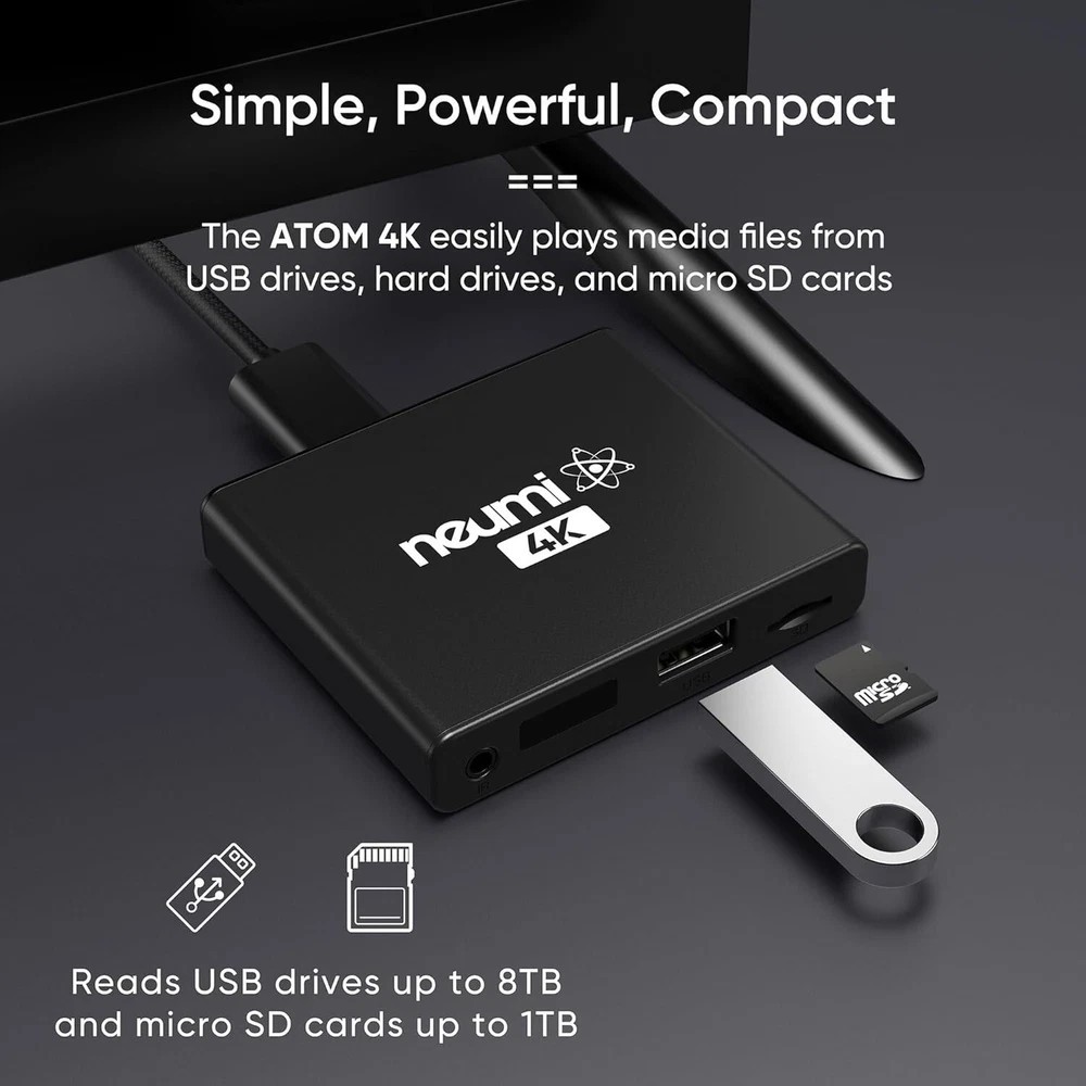NEUMI Atom 4K Ultra-HD Digital Media Player for USB Drives and SD Cards